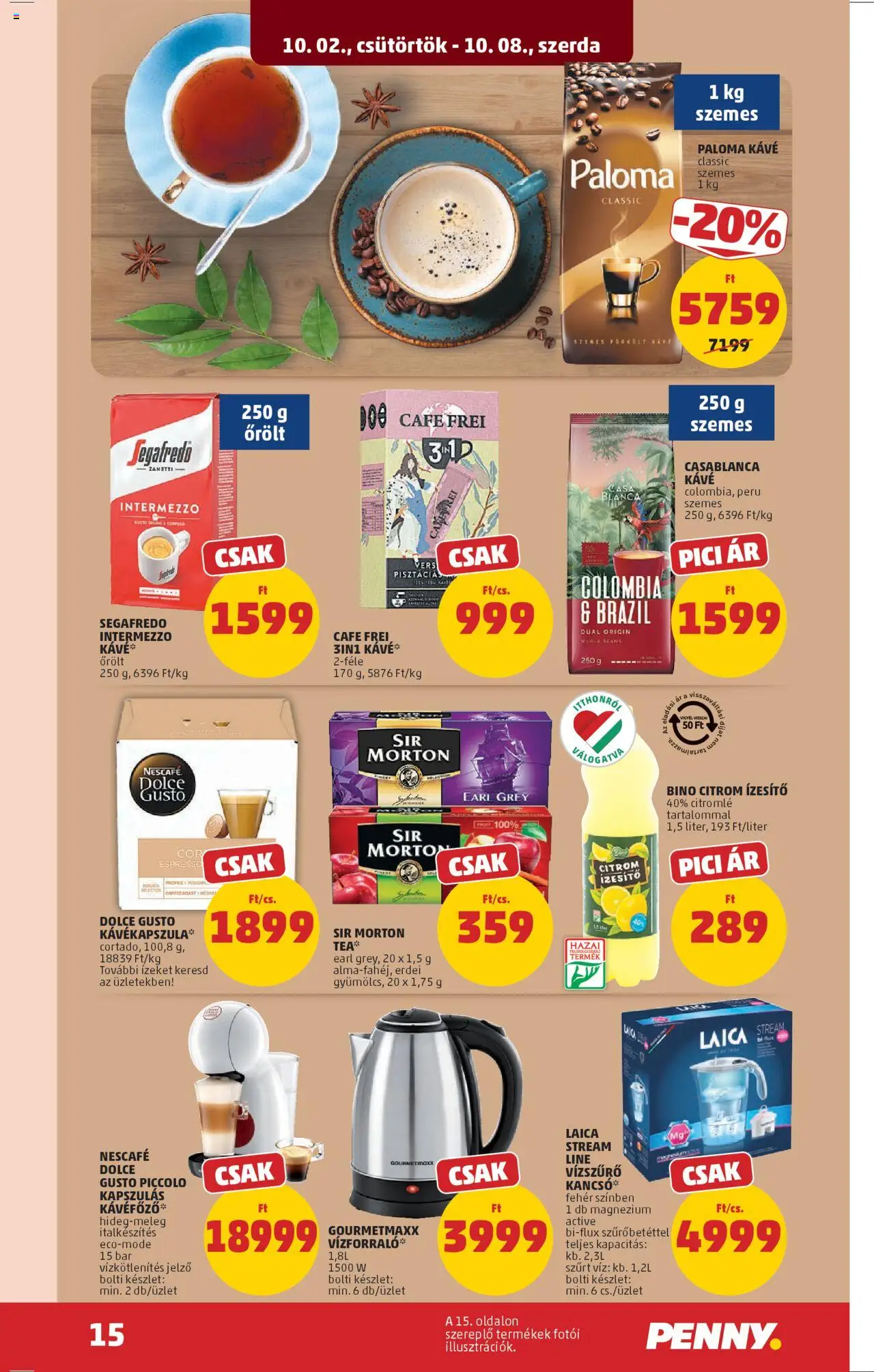 PENNY akciós ujság - amely érvényes a következő dátumtól: 02.10.2025 | Oldal: 20 | Termékek: Dolce Gusto, Vízforraló, Kávé, Citrom