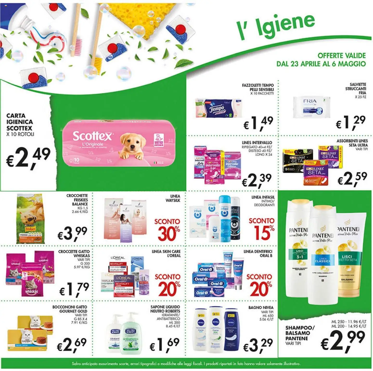 Volantino Coal del 23.04.2026 | Pagina: 21 | Prodotti: Balsamo, Carta igienica, Crocchette, Bagno