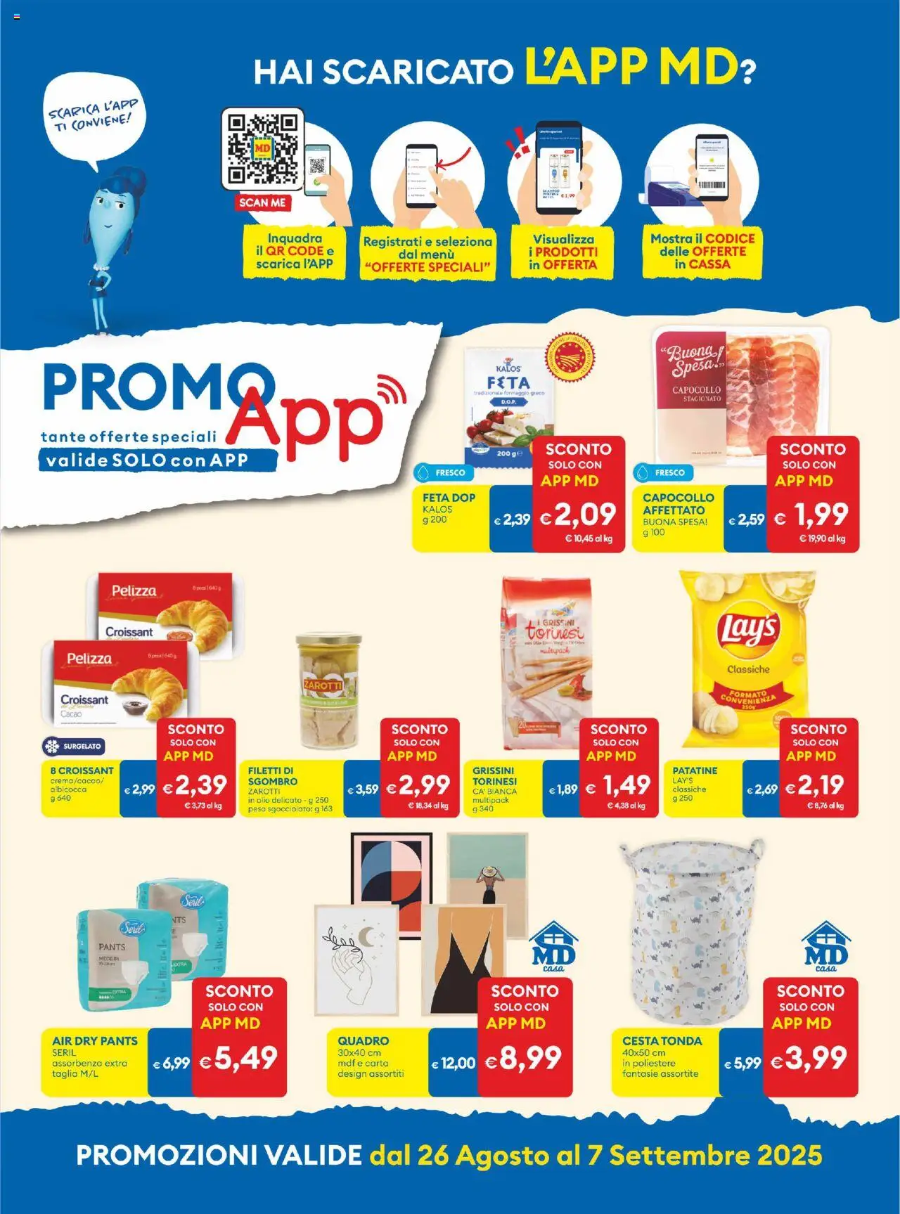 Volantino MD Discount del 26.08.2025 | Pagina: 8 | Prodotti: Patatine, Olio, Cacao, Sgombro