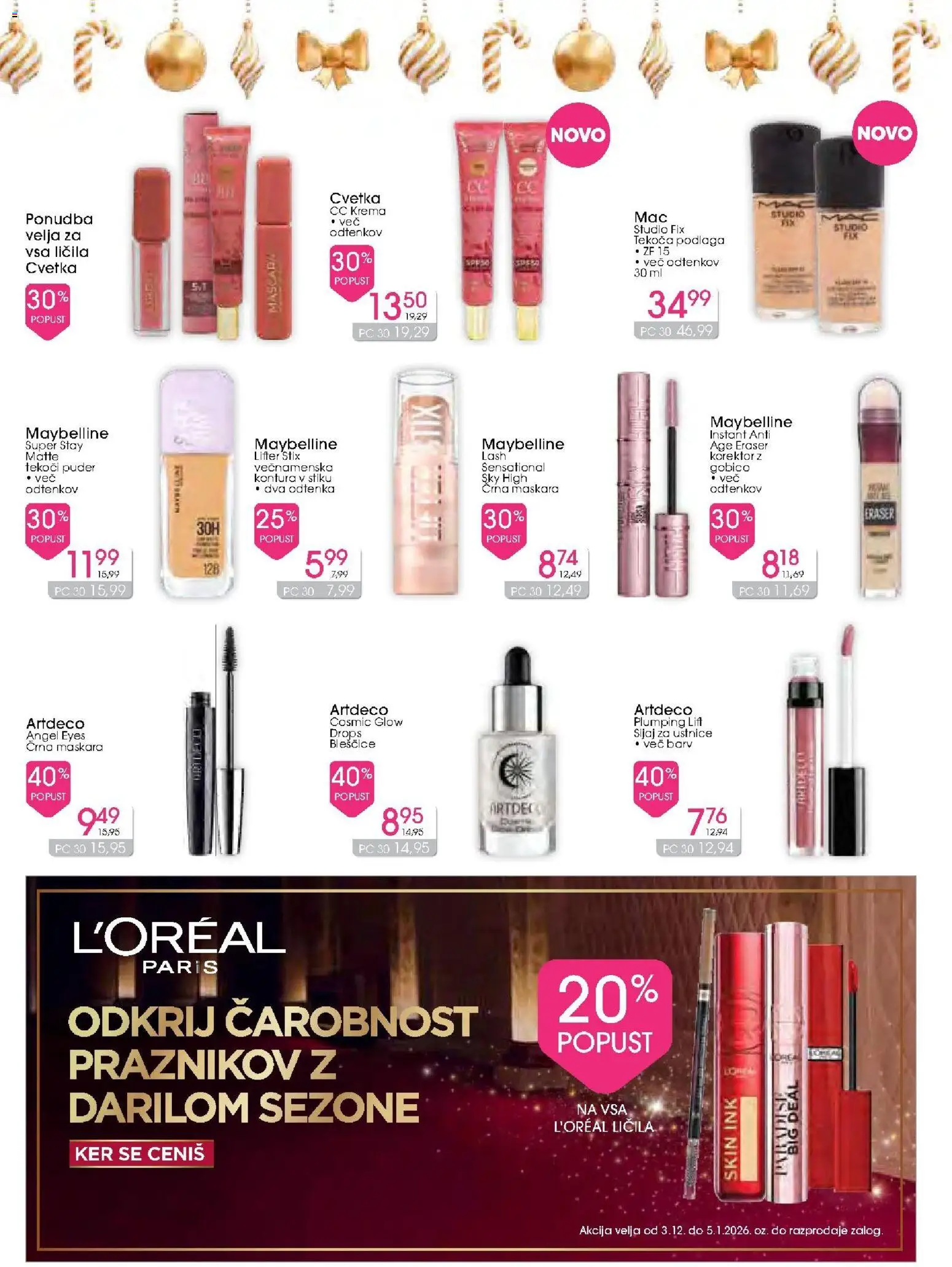 Novi Tuš drogerija katalog ponudbe – veljaven od 03.12.2025 | Stran: 22 | Izdelki: Korektor, Puder, Cc krema, Maskara