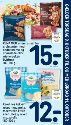 Rema 1000 - Tilbudsavis gyldig fra 05.10.2025 | Side: 25 | Produkter: Croissanter, Smør, Mozzarella, Ovn