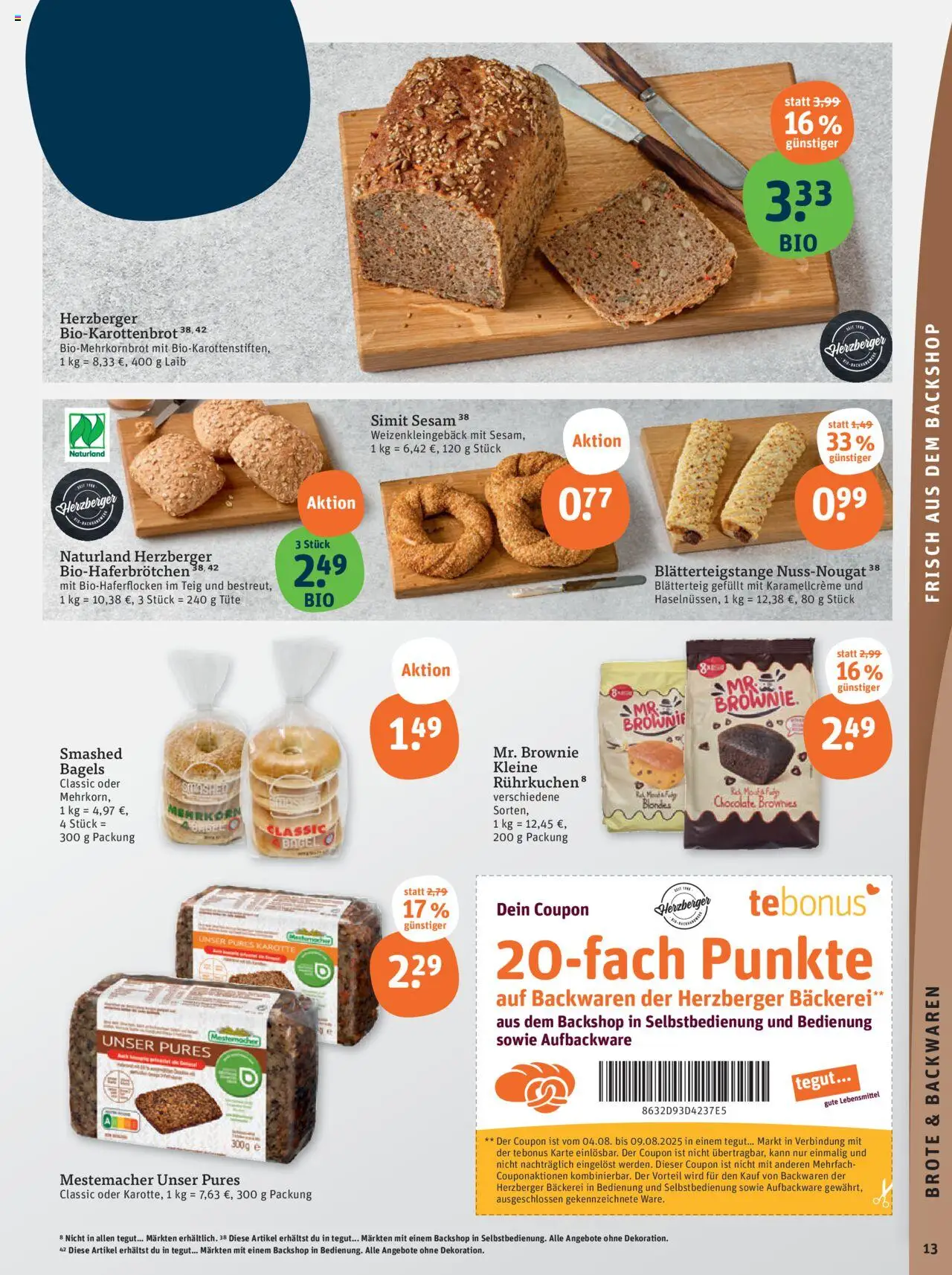 Tegut - Rheinland-Pfalz, Niedersachsen, Heidelberg - gültig ab dem 07.08.2025 | Seite: 15 | Produkte: Bäckerei, Karotte