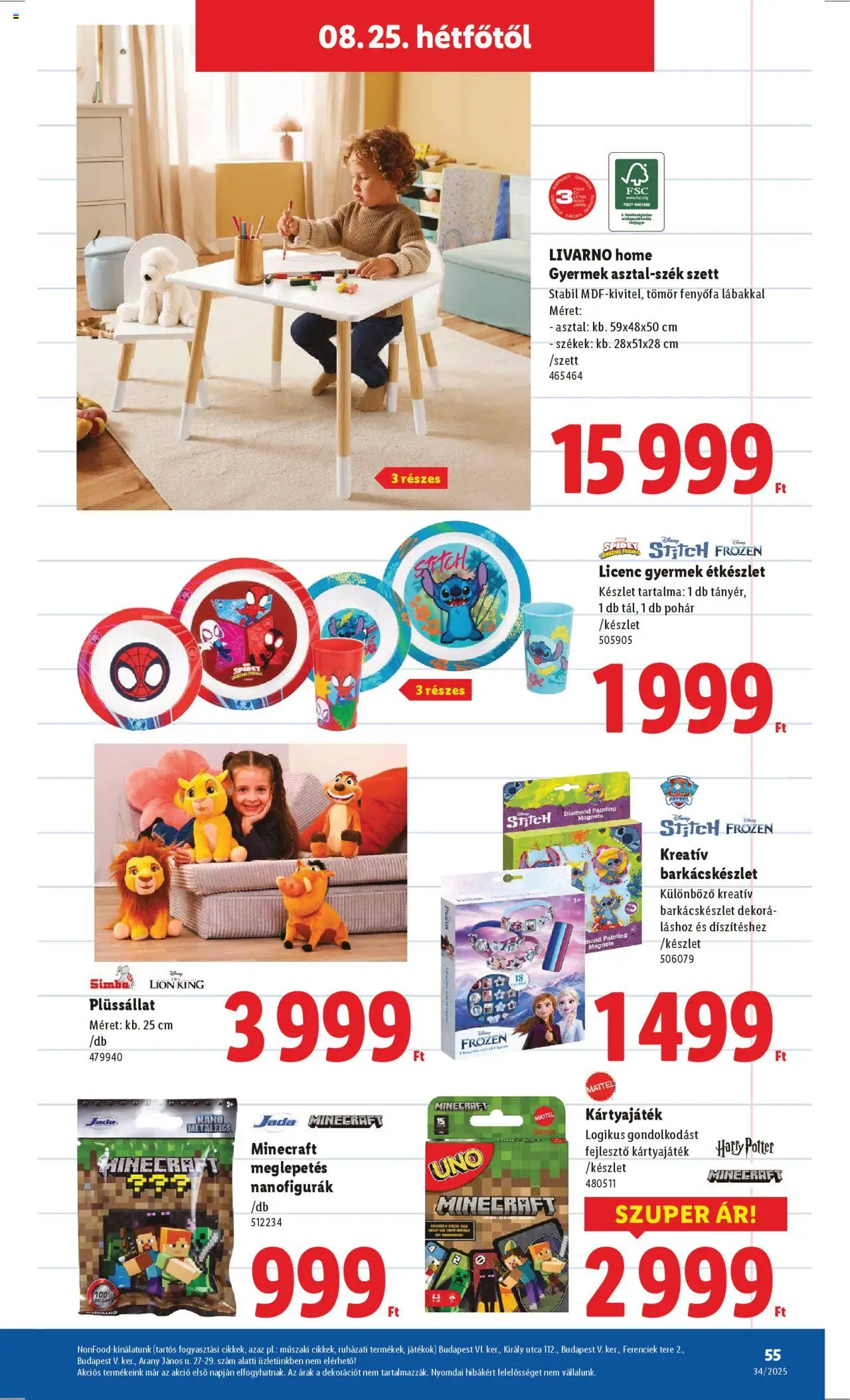 Lidl akciós ujság - amely érvényes a következő dátumtól: 21.08.2025 | Oldal: 55 | Termékek: Asztal, Étkészlet, Székek, Pohár