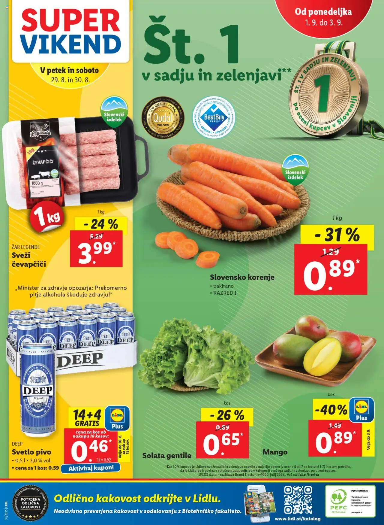 Lidl katalog │ velja od 28.08.2025 | Stran: 68 | Izdelki: Čevapčiči, Zar, Kos, Pivo