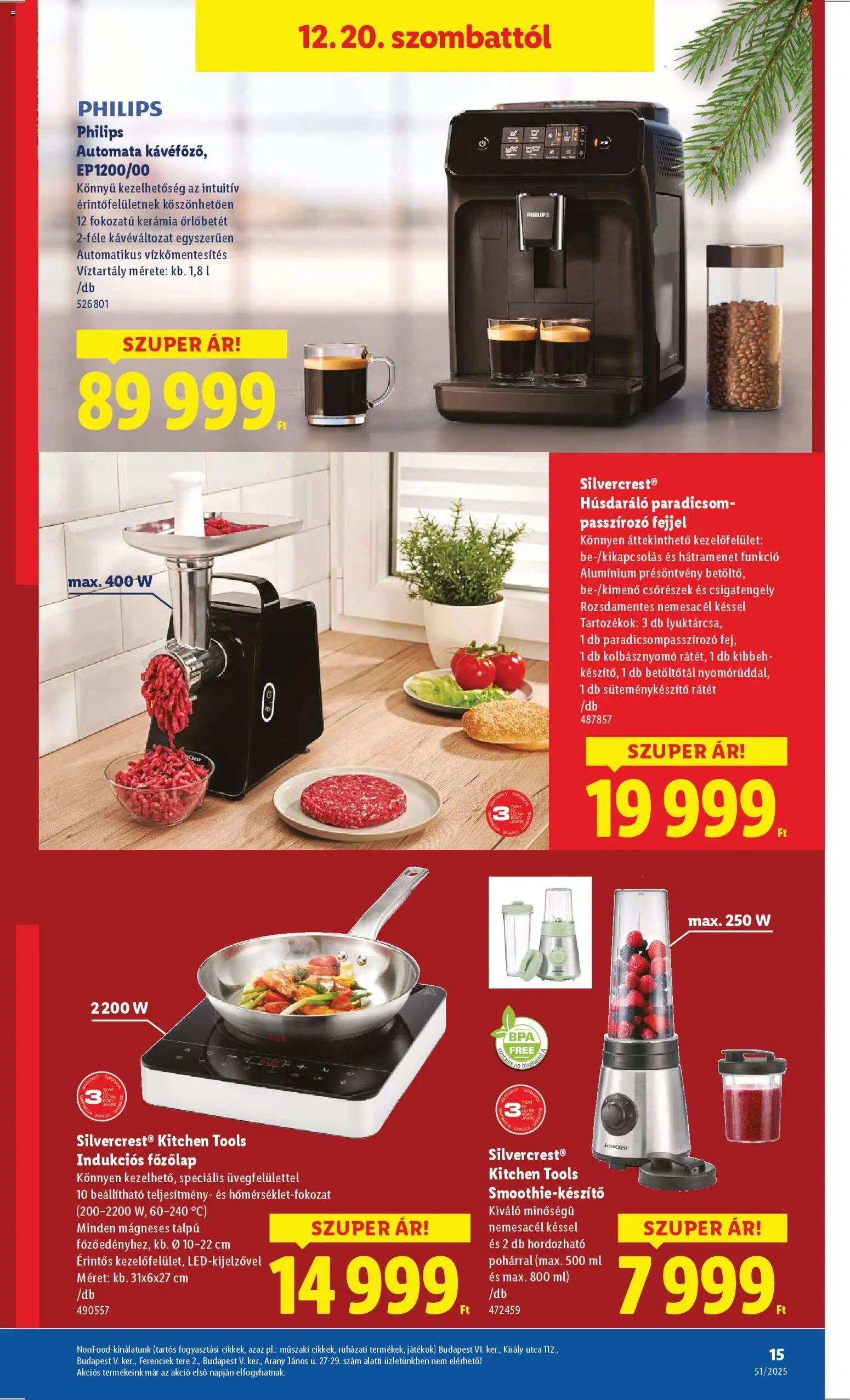 Lidl akciós ujság - amely érvényes a következő dátumtól: 18.12.2025 | Oldal: 15 | Termékek: Húsdaráló, Játékok, Paradicsom, Smoothie