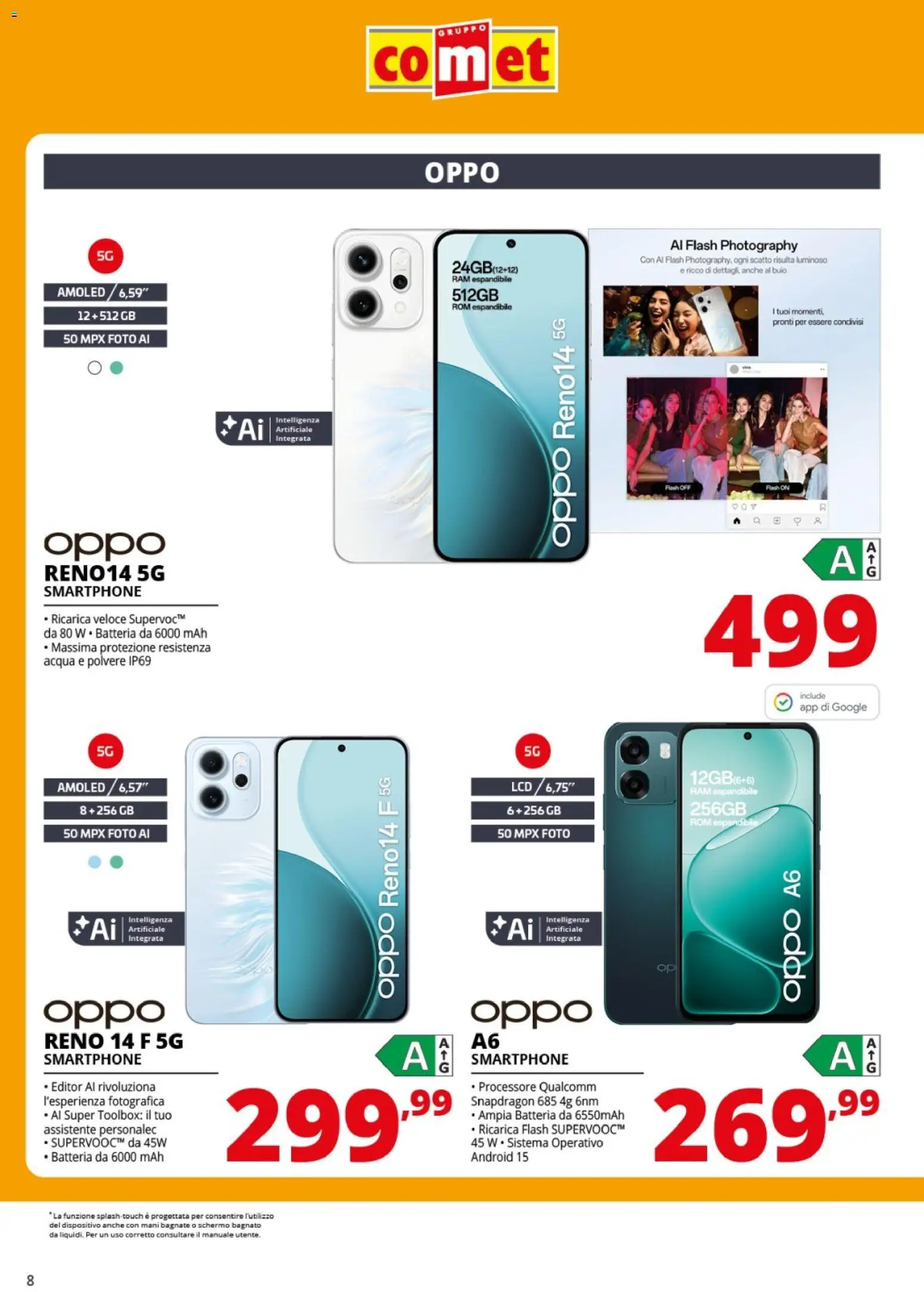 Volantino Comet del 06.03.2026 | Pagina: 8 | Prodotti: Schermo, Acqua, Smartphone, Batteria