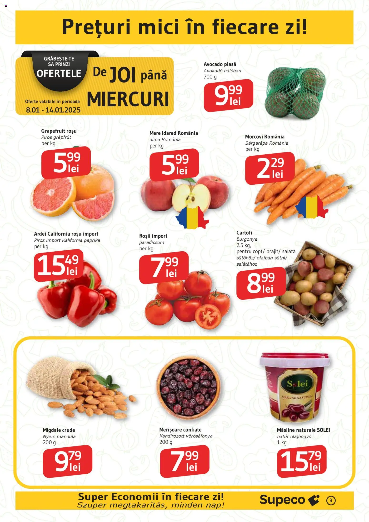 Noul catalog Supeco – valabil de la 08.01.2026 | Pagină: 3 | Produse: Roșii, Grepfrut, Morcovi, Cartofi