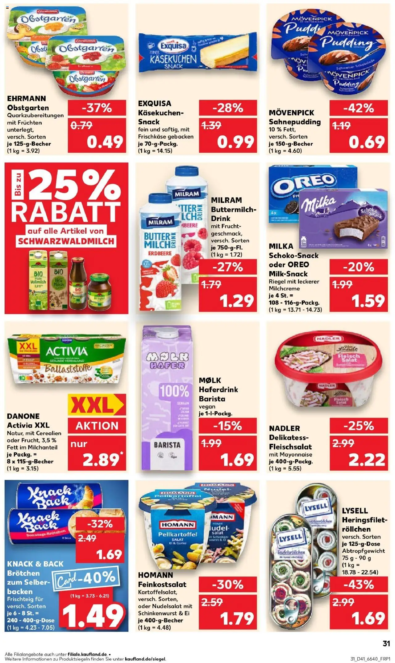 Kaufland prospekt Langenau	 – gültig ab 09.10.2025 | Seite: 31 | Produkte: Milka, Exquisa, Fleisch, Salat