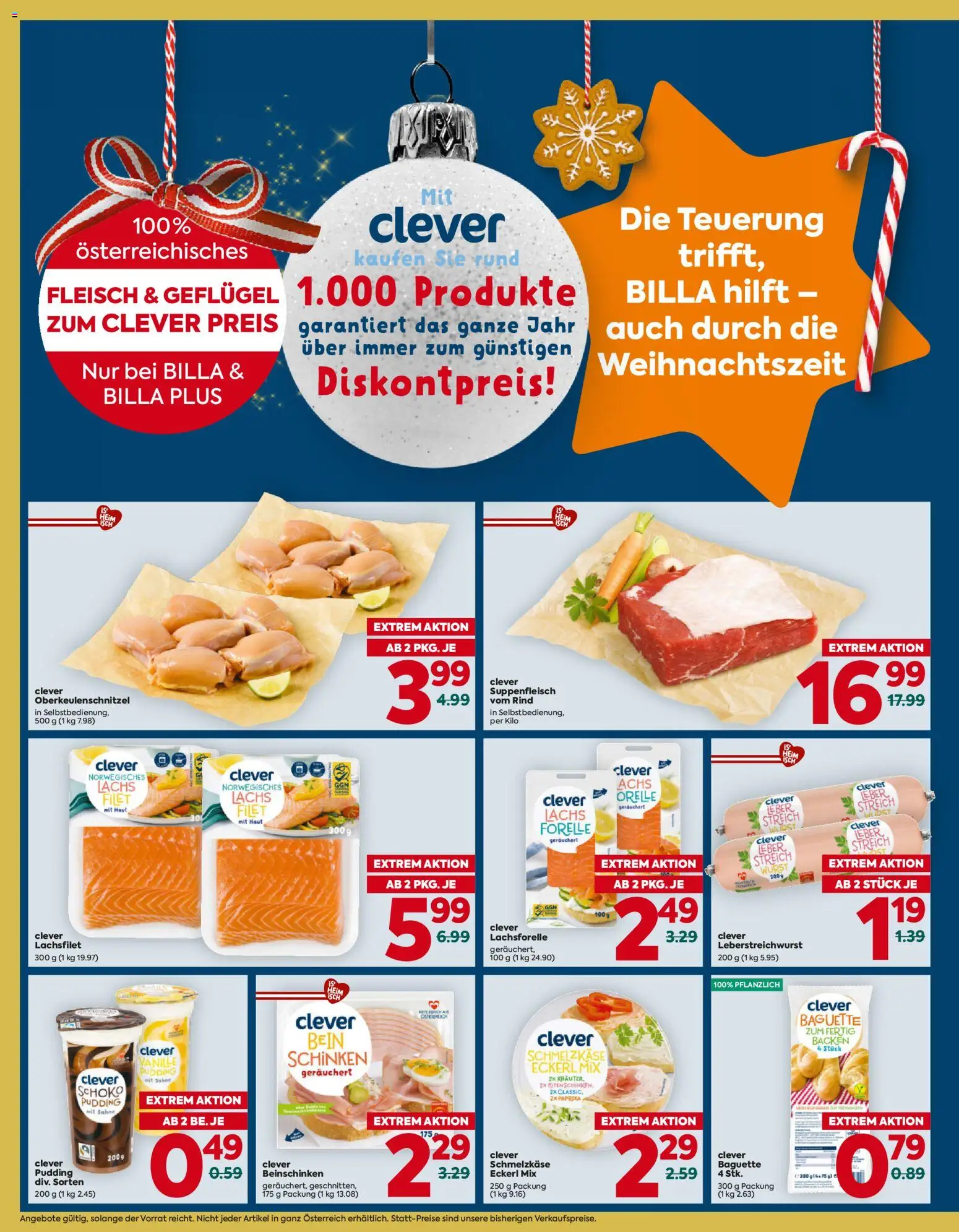 Billa Flugblatt - Salzburg gültig ab 18.12.2025 | Seite: 4 | Produkte: Sahne, Wurst, Jääkaappipakastin, Schinken