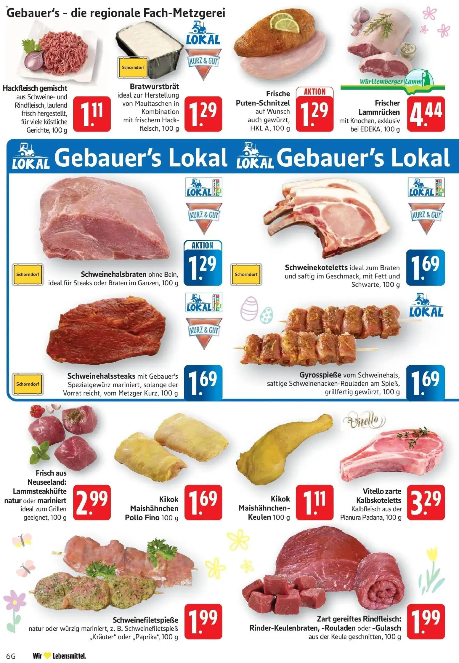 Edeka prospekt Göppingen	 – gültig ab 29.03.2026 | Seite: 6 | Produkte: Gulasch, Maultaschen, Rindfleisch, Steak