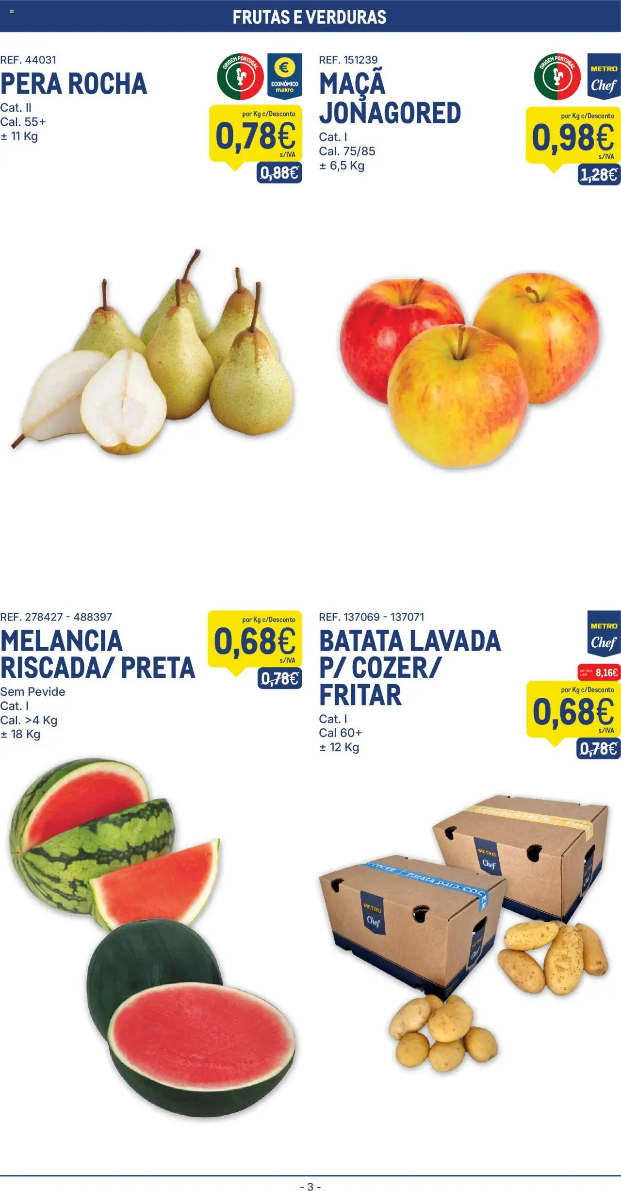 Makro folheto │ válido de 14.10.2025 | Página: 3 | Produtos: Batata, Maça, Melancia