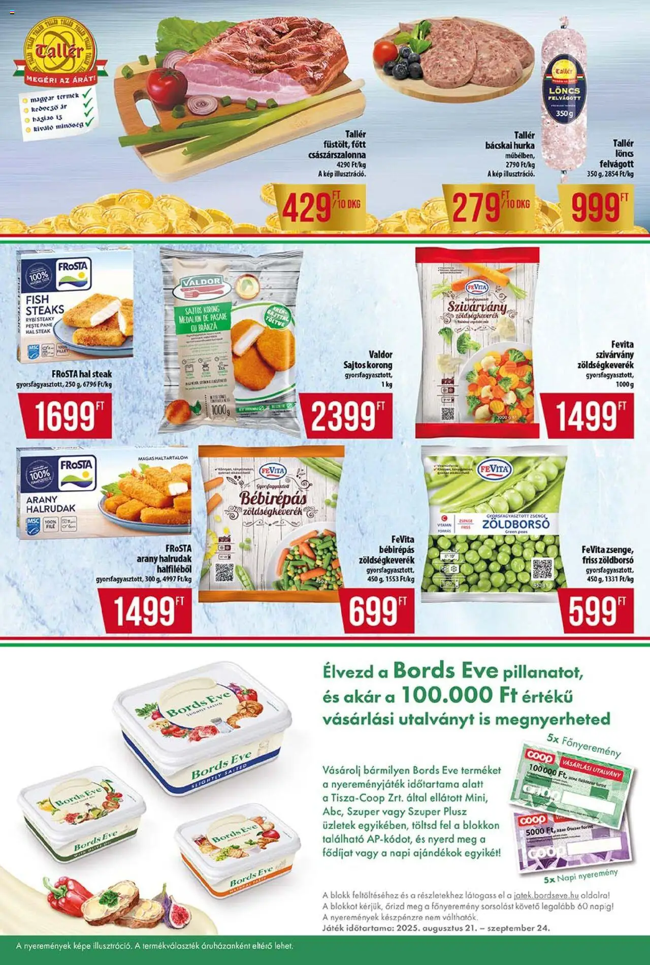 COOP akciós ujság - amely érvényes a következő dátumtól: 18.09.2025 | Oldal: 4 | Termékek: Zöldségkeverék, Löncs, Császárszalonna, Felvágott