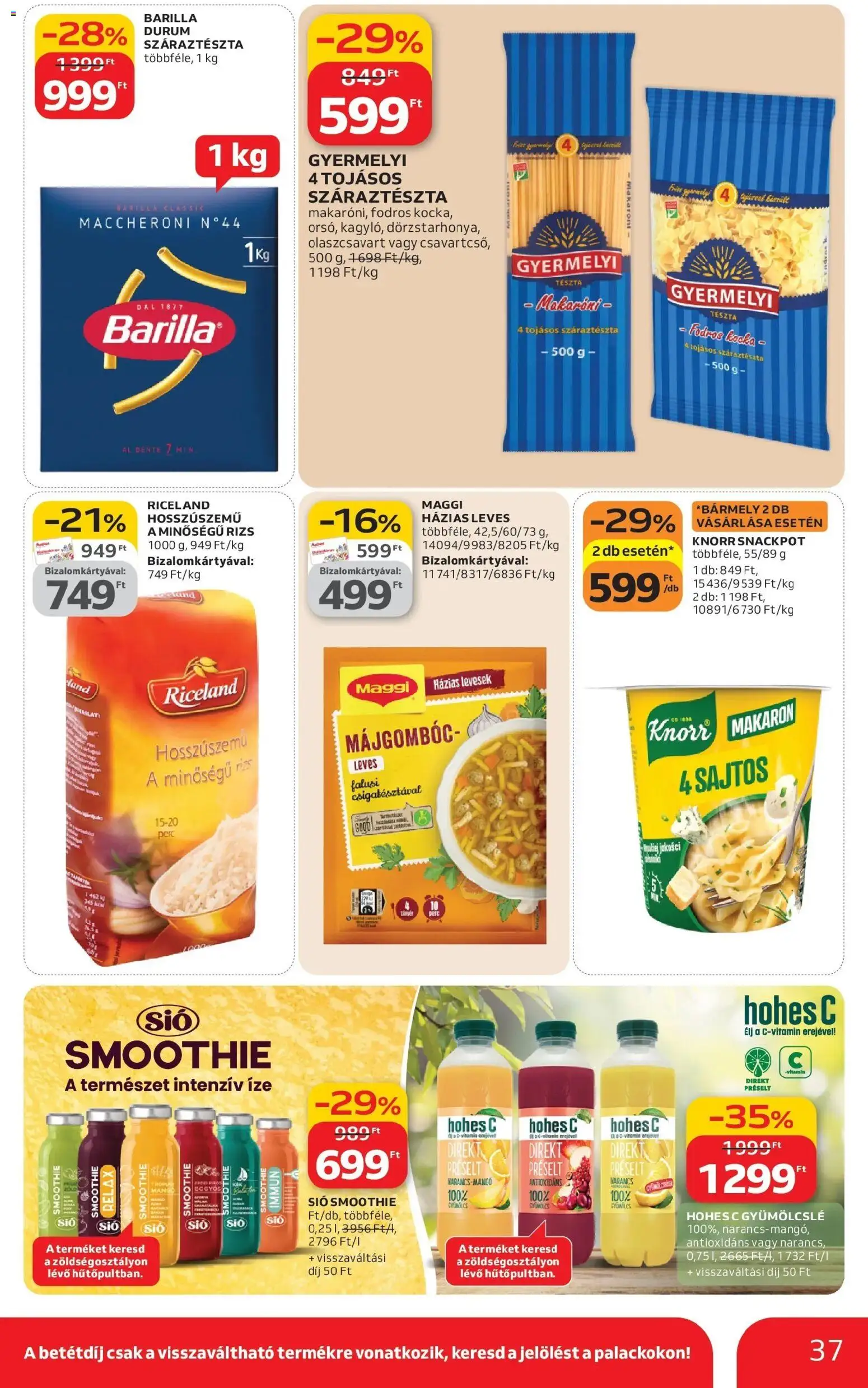 Auchan akciós ujság - amely érvényes a következő dátumtól: 12.03.2026 | Oldal: 37 | Termékek: Hohes c, Maggi, Smoothie, Mangó