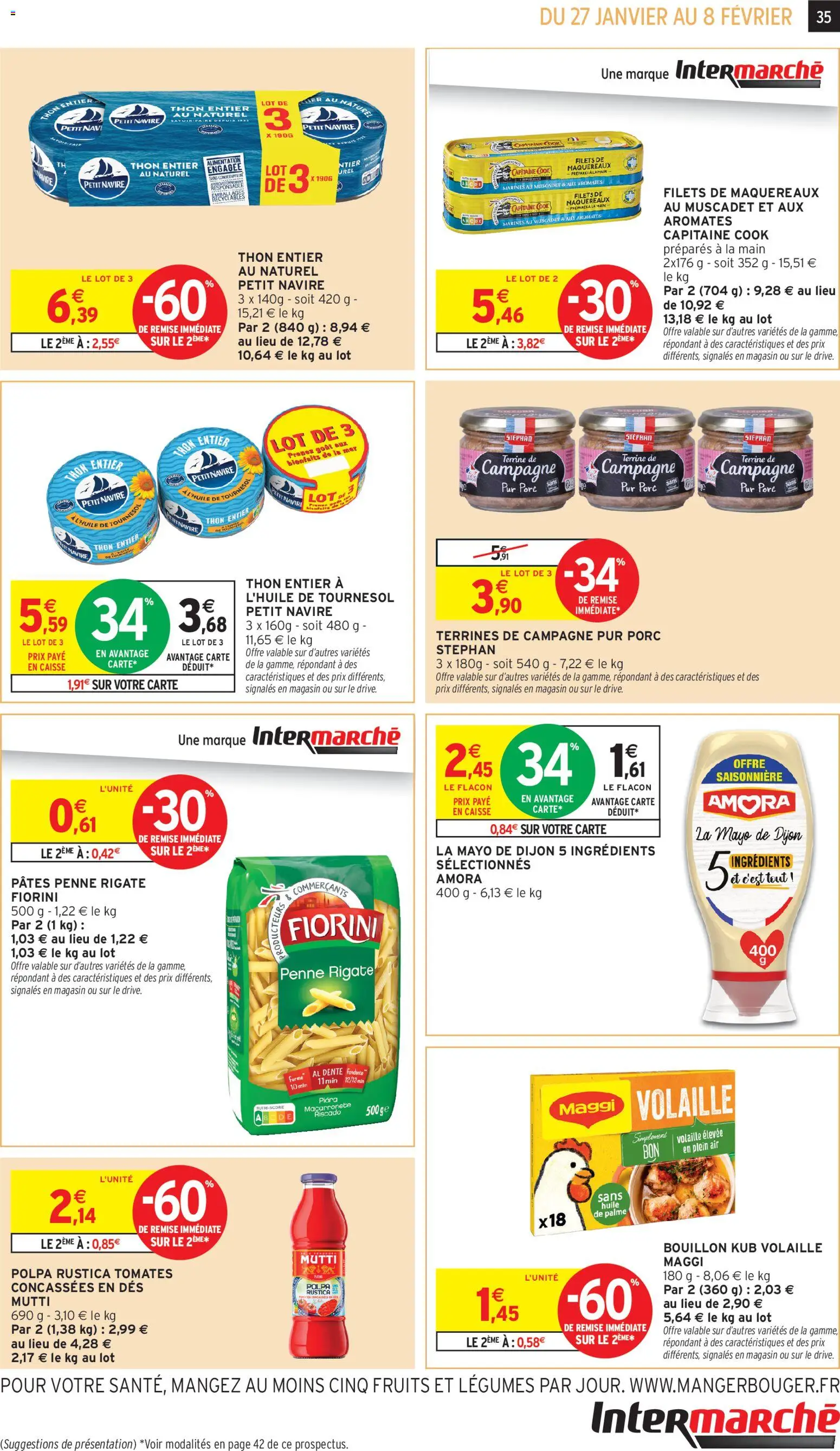 {H1} | Page: 35 | Produits: Thon, Mayonnaise, Porc, Pâtes