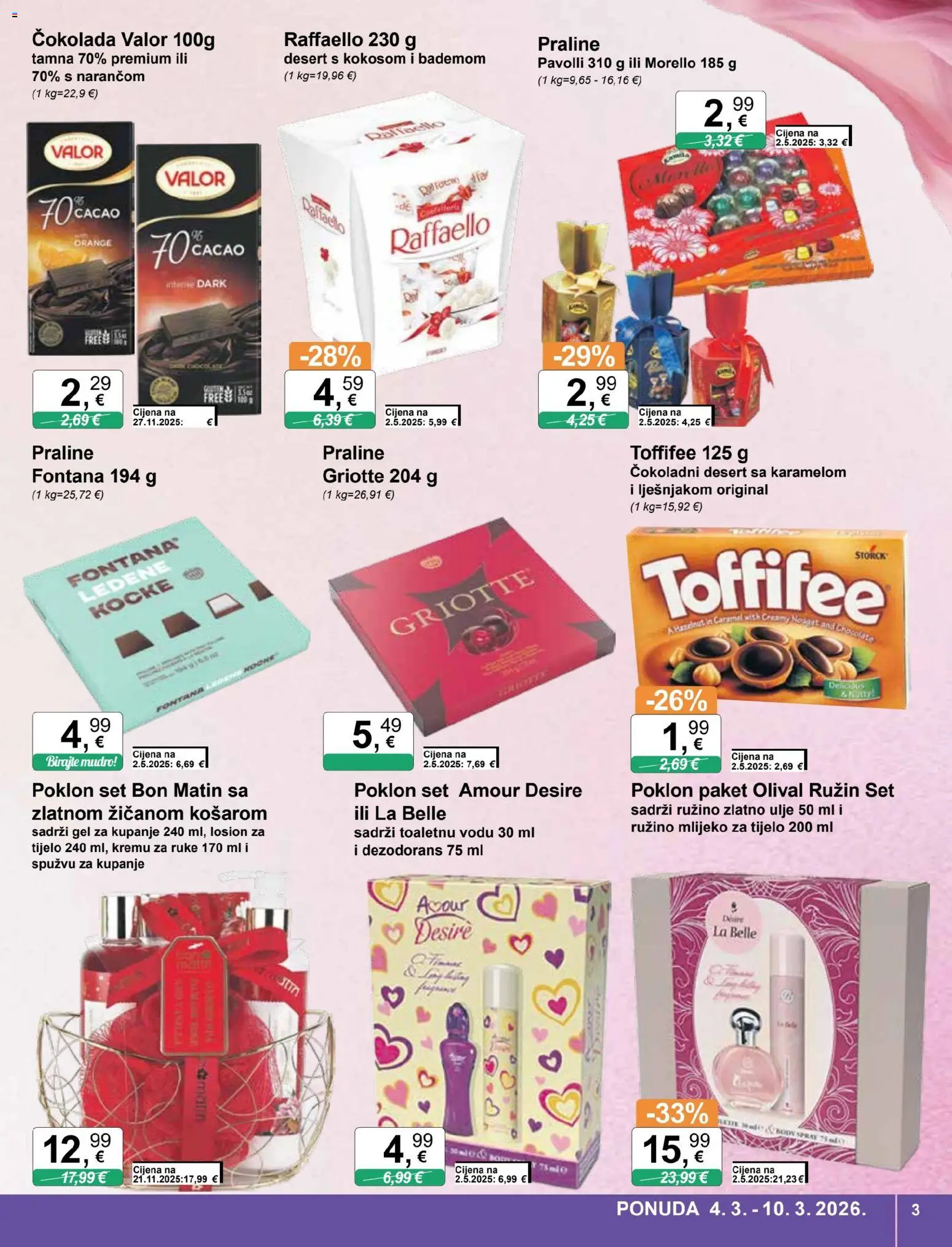 KTC katalog | vrijedi od 04.03.2026 | Stranica: 3 | Proizvodi: Praline, Ulje, Čokolada, Dezodorans