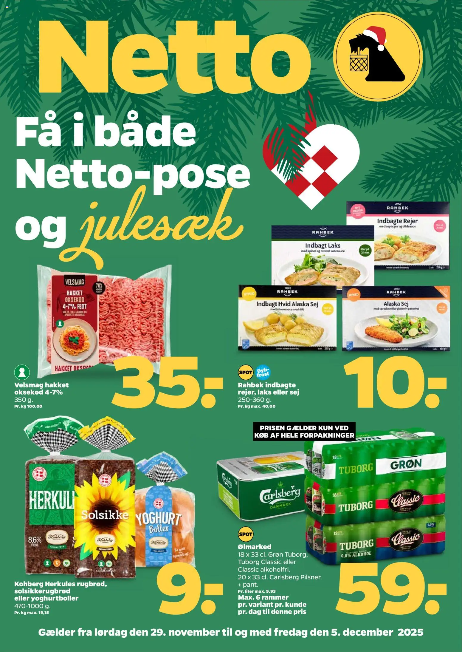 Netto tilbudsavis – gyldig fra 29.11.2025 | Side: 1 | Produkter: Rammer, Yoghurt, Oksekød, Spinat