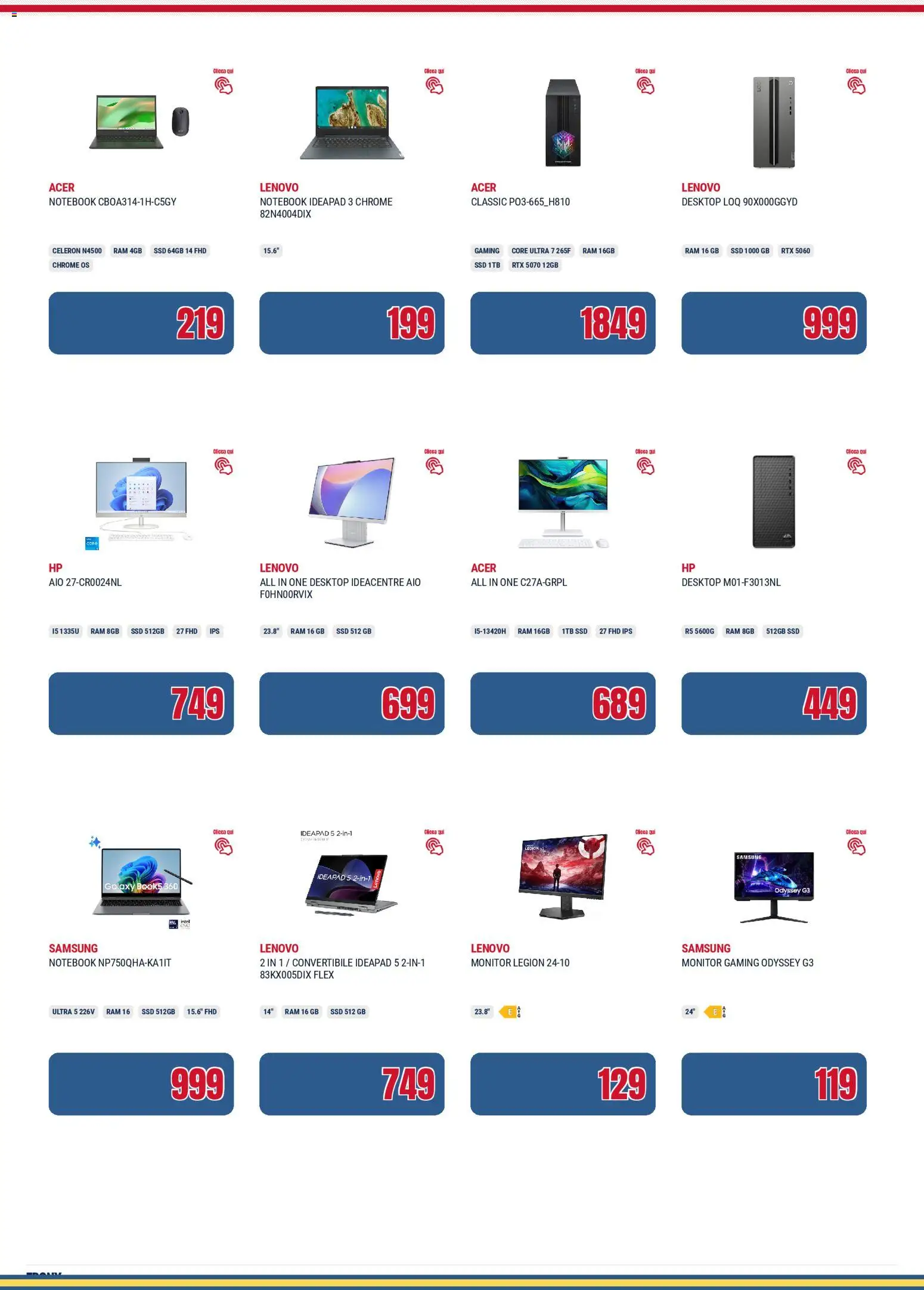 Volantino Trony del 04.12.2025 | Pagina: 4 | Prodotti: Monitor, Notebook, Samsung