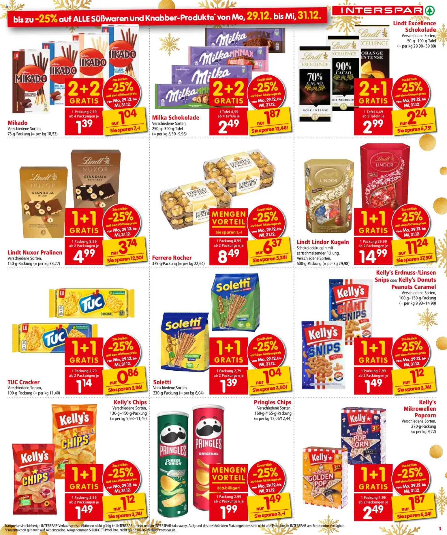 Interspar Flugblatt - Vorarlberg gültig ab 22.12.2025 | Seite: 3 | Produkte: Chips, Salz, Milch, Schokolade