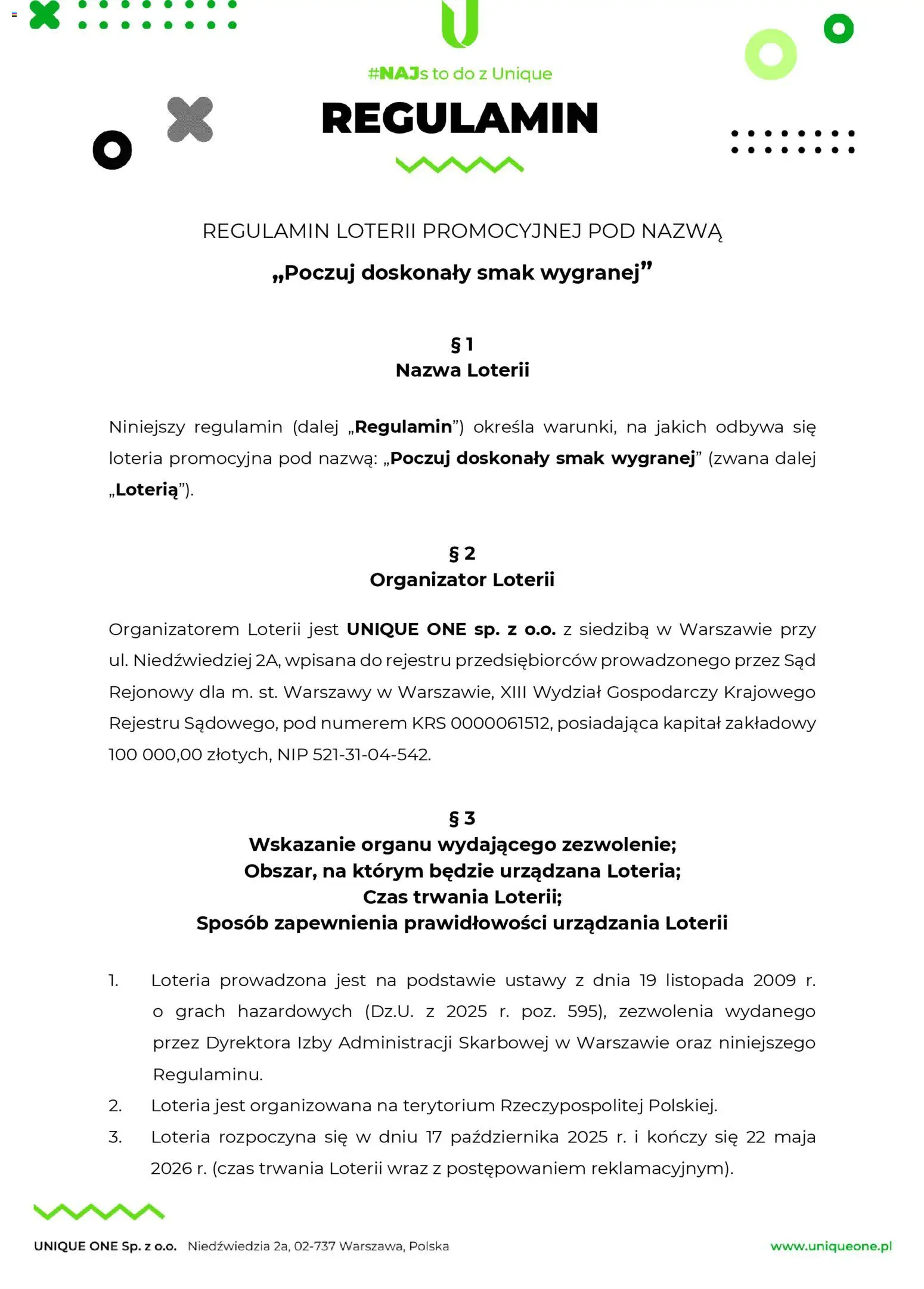 Makro Gazetka - Regulamin loterii Poczuj doskonały smak wygranej od 17.10.2025 | Strona: 1