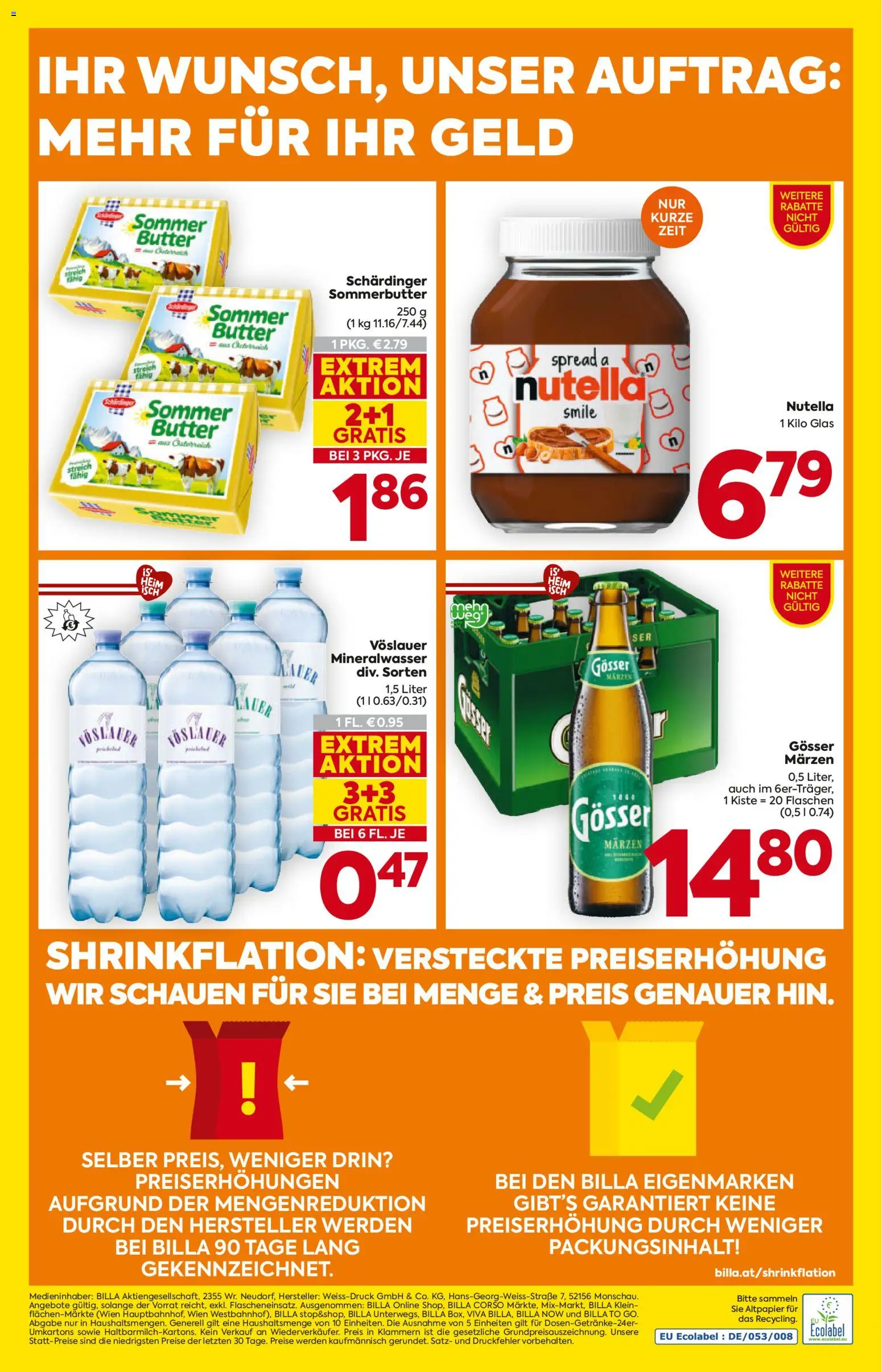 Billa Flugblatt - Steiermark gültig ab 15.01.2026 | Seite: 20 | Produkte: Butter