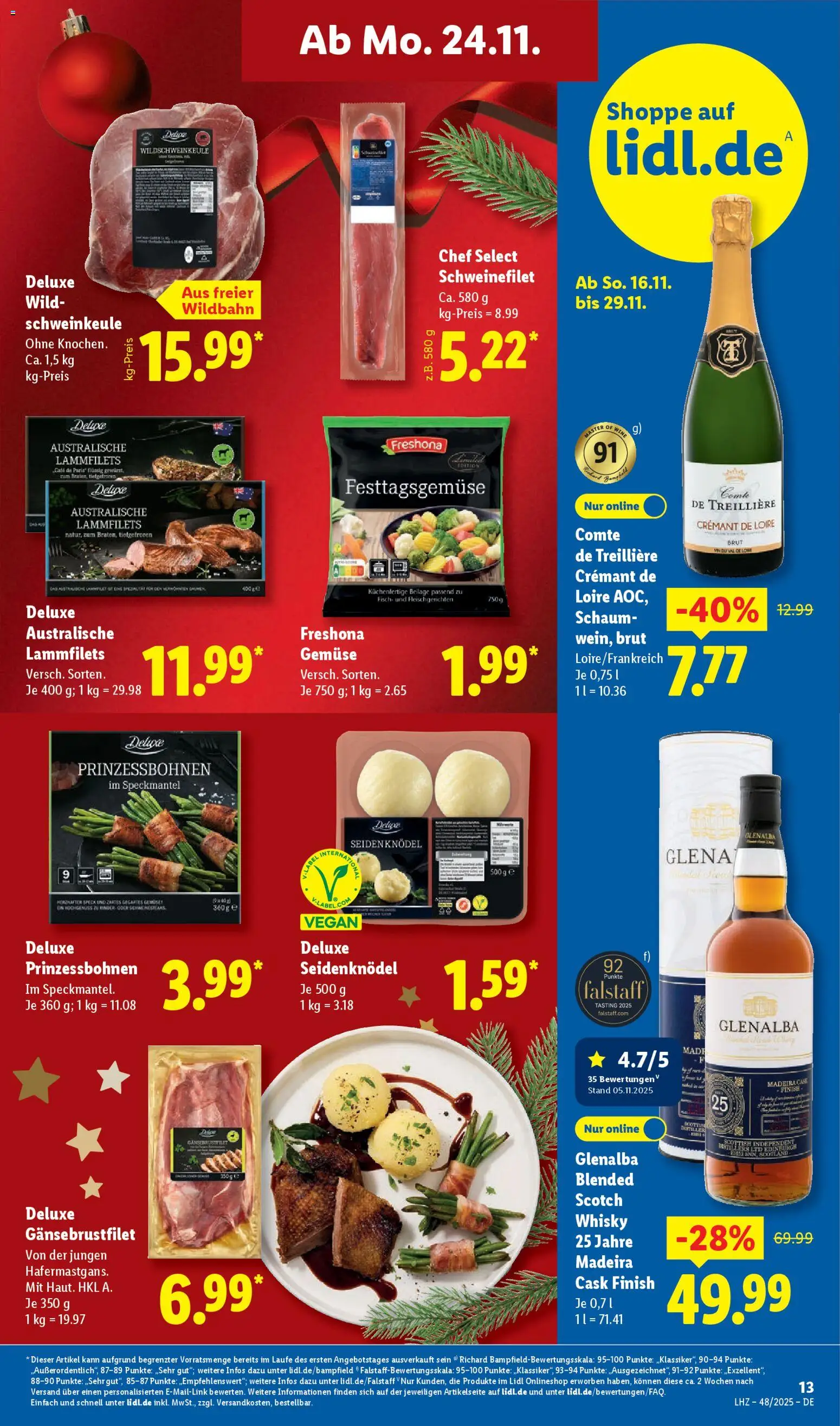 Lidl Prospekt Aarbergen – gültig ab 24.11.2025 | Seite: 15 | Produkte: Whisky, Finish, Schweinefilet, Fisch