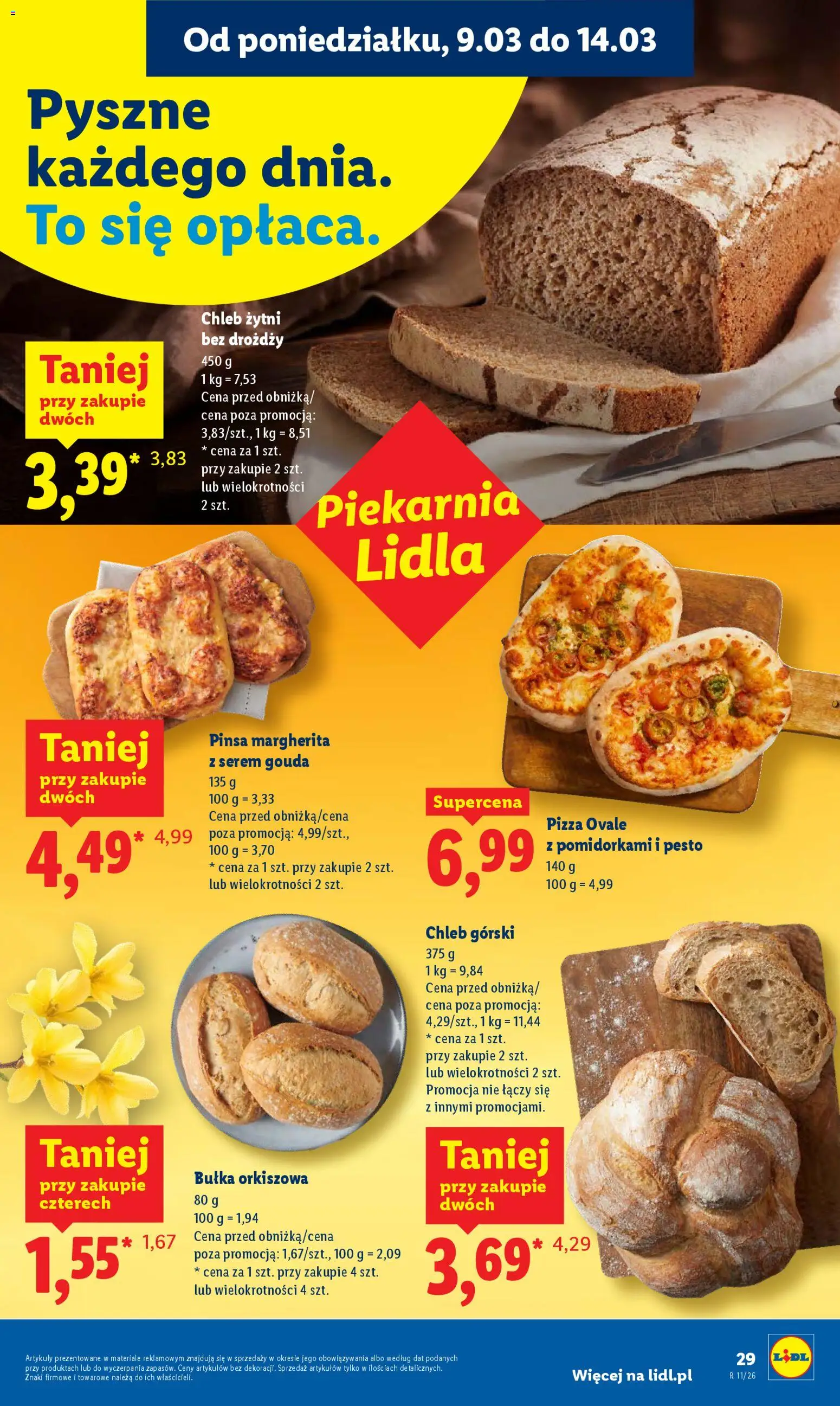 Lidl gazetka od 09.03.2026 | Strona: 29 | Produkty: Piekarnia, Pesto, Bułka, Chleb