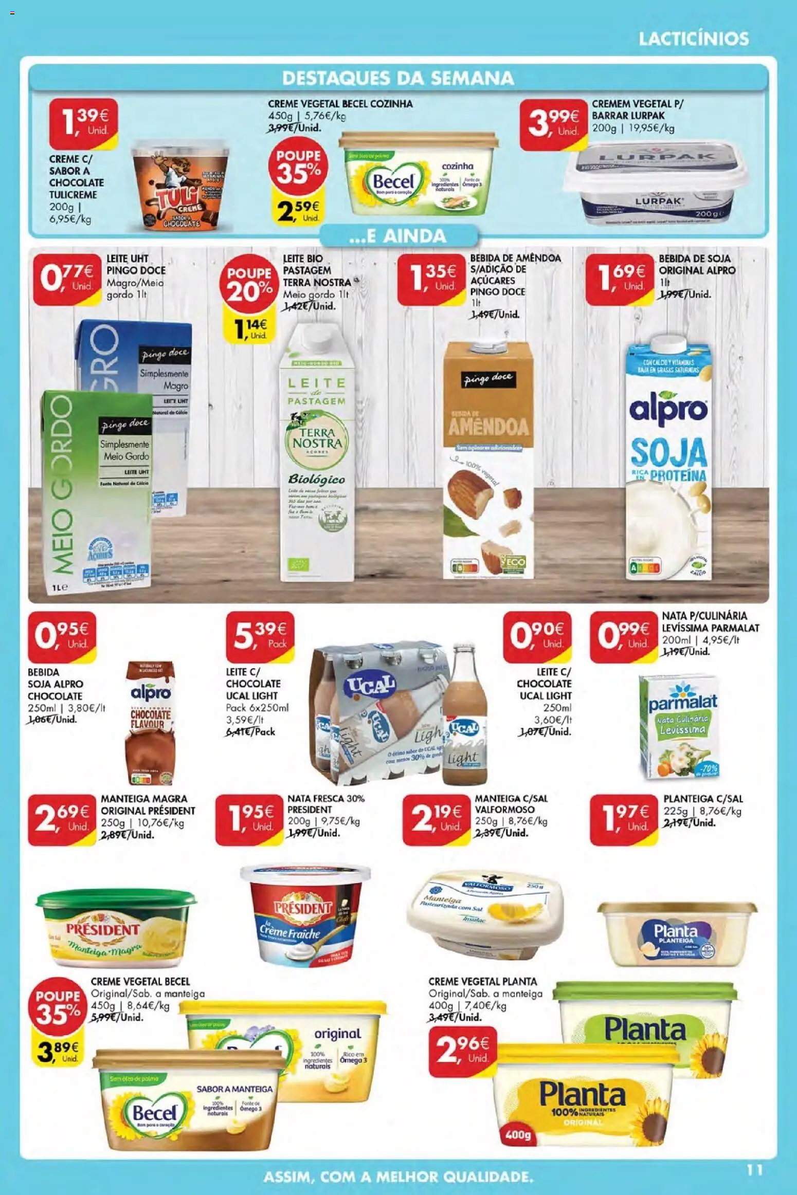 Pingo Doce Poupe Esta Semana Açores │ válido de 09.04.2026 | Página: 11 | Produtos: Soja, Leite, Chocolate, Proteina