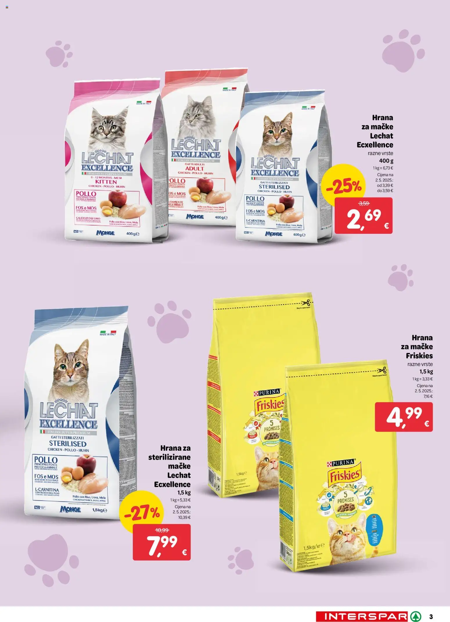 Interspar katalog | vrijedi od 19.11.2025 | Stranica: 3 | Proizvodi: Hrana za mačke
