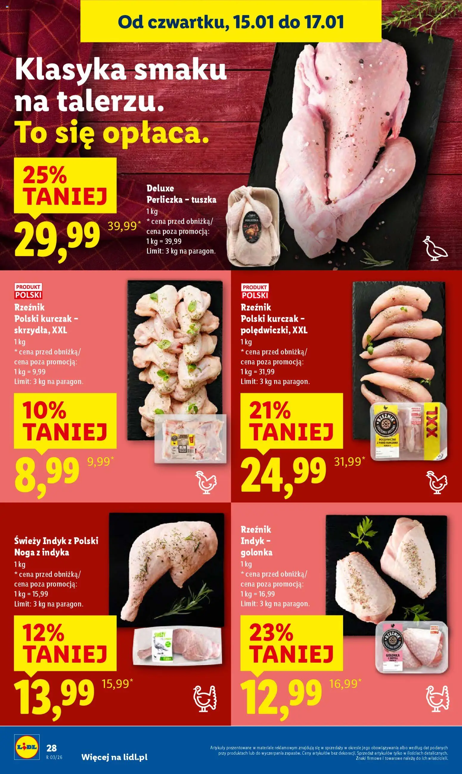 Lidl Gazetka od 15.01.2026 | Strona: 28 | Produkty: Kurczak, Perliczka