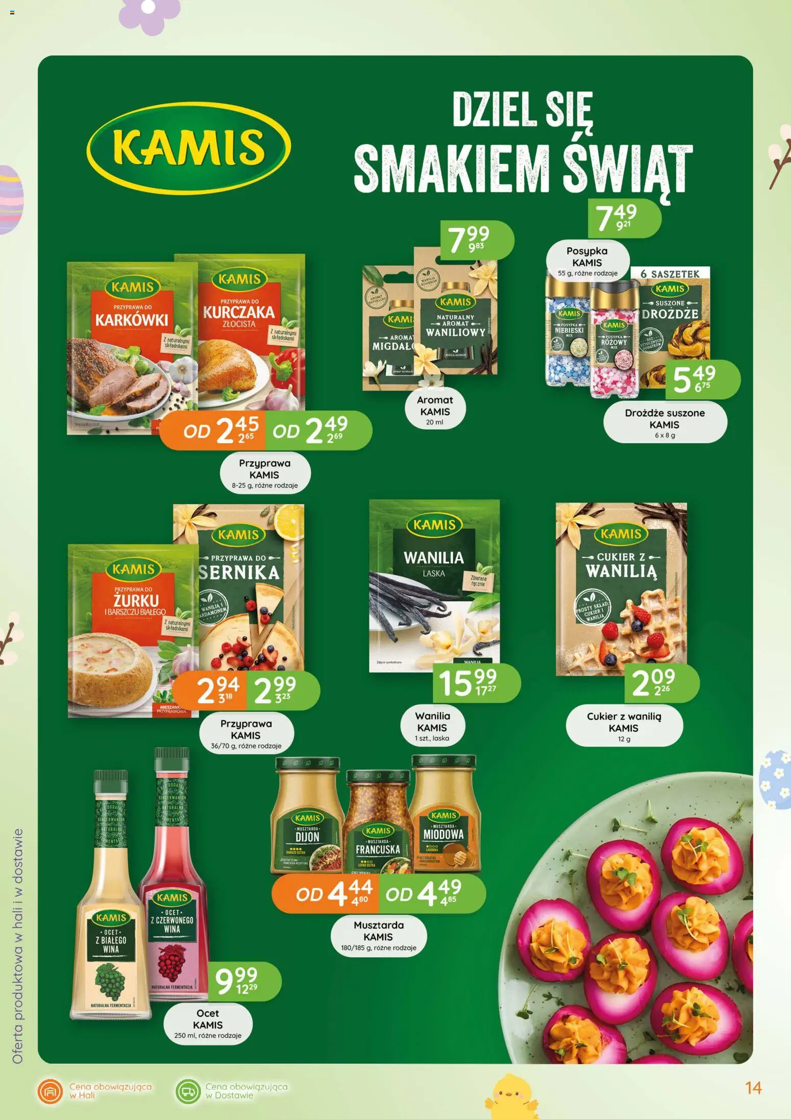 Eurocash gazetka - Kulinarka Wielkanocna od 12.03.2026 | Strona: 14 | Produkty: Ocet, Wanilia laska, Musztarda, Cukier