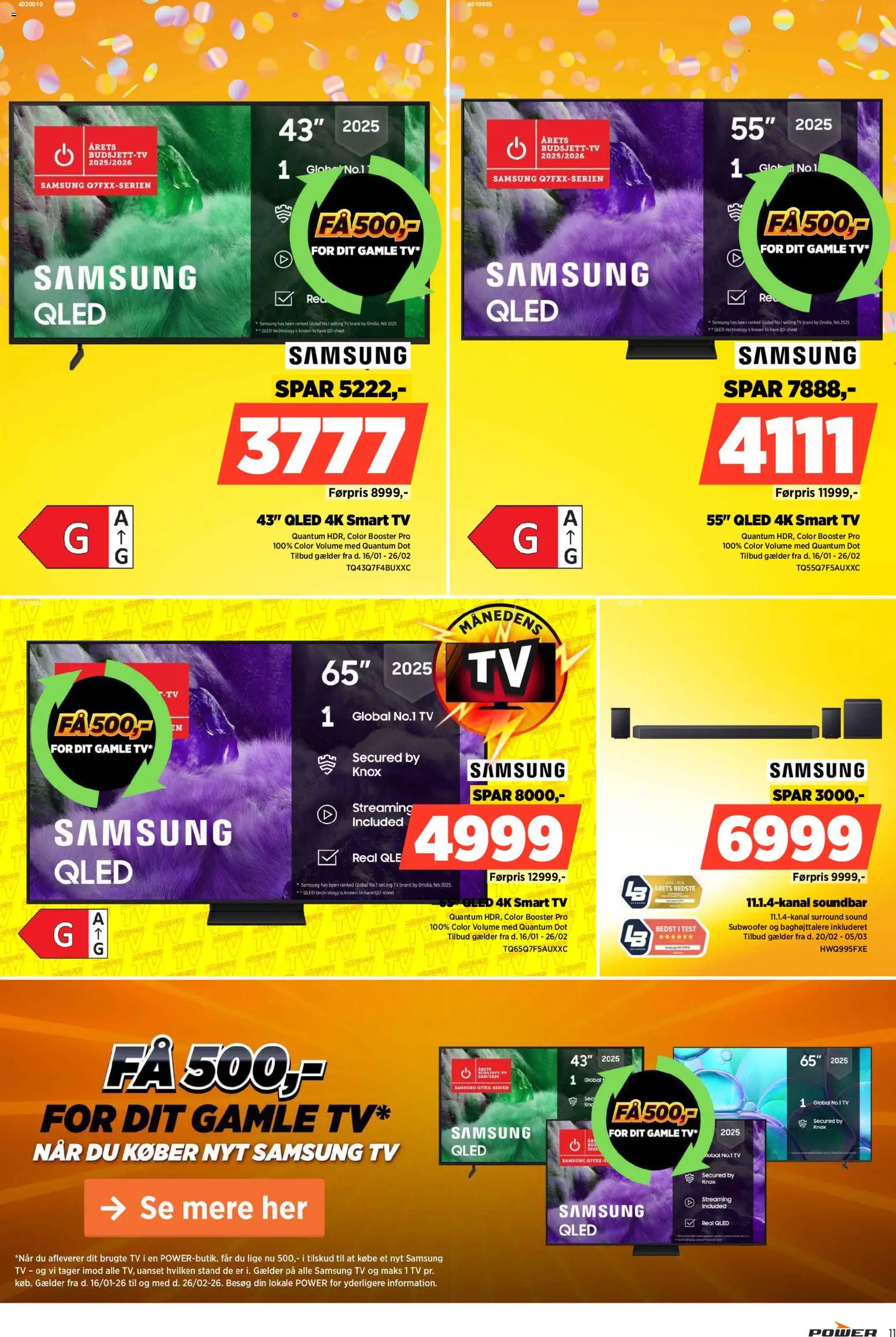 Power tilbudsavis – gyldig fra 20.02.2026 | Side: 11 | Produkter: Soundbar, Smart TV, Is, TV