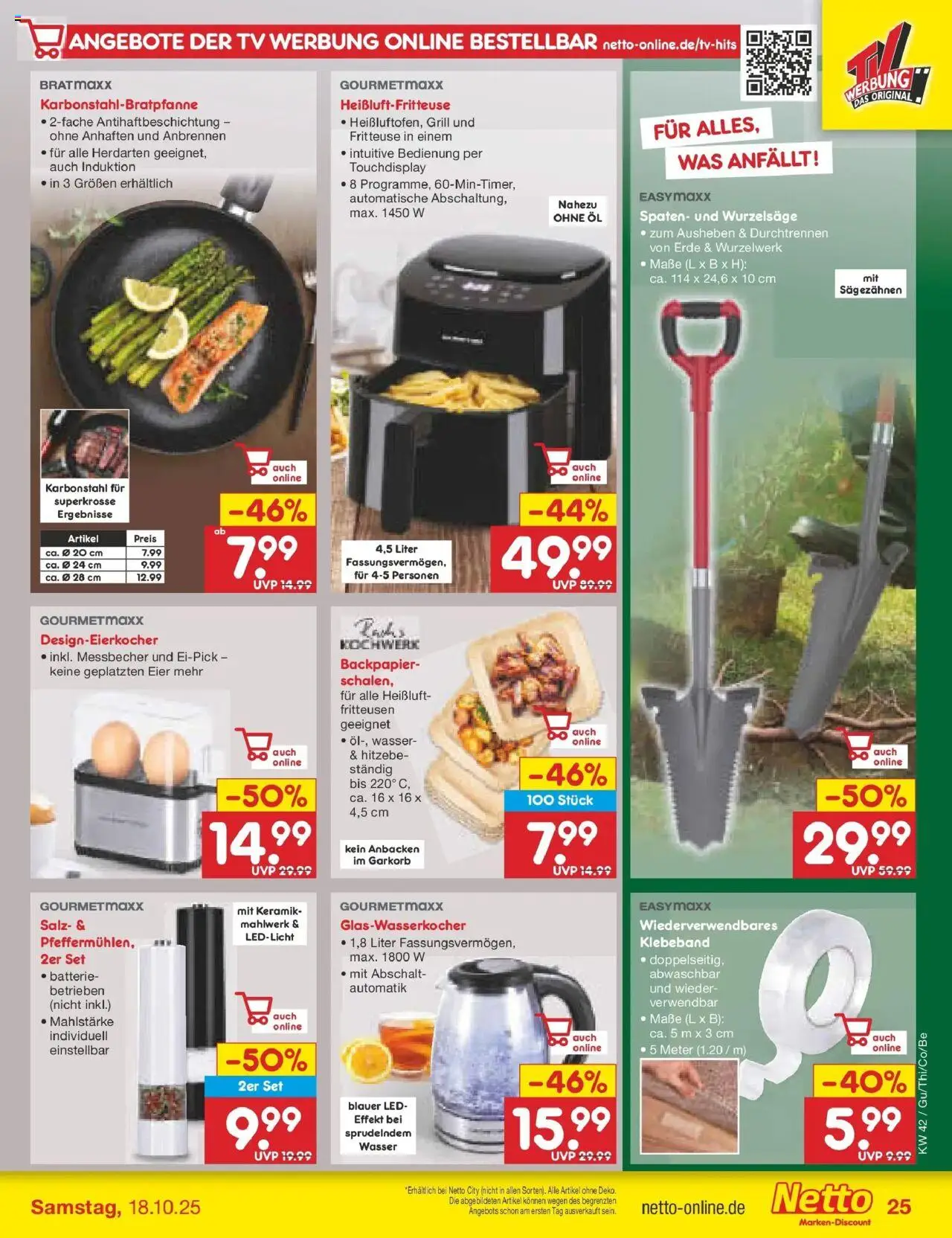 Netto Marken-Discount Prospekt 	 – gültig ab 13.10.2025 | Seite: 29 | Produkte: Öl, Batterie, Wasser, Heißluftfritteuse