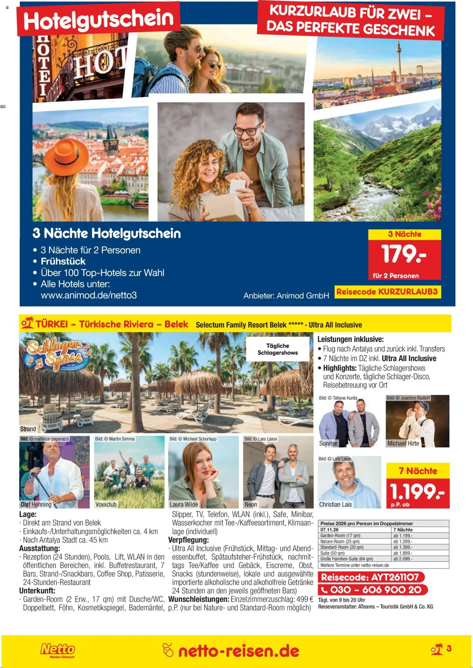 Netto Reisen Prospekt 	 – gültig ab 26.03.2026 | Seite: 3 | Produkte: Wasserkocher, Uhr