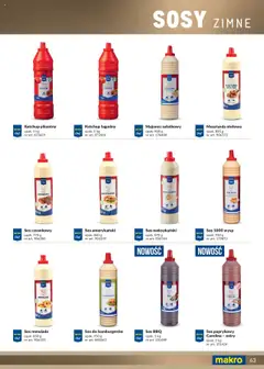 Pogląd oferty "Makro Gazetka - Katalog produktów dla profesjonalnej Gastronomii" - ważna od 21.02.2025 | Strona: 63 | Produkty: Ketchup, Sos czosnkowy, Musztarda, Majonez