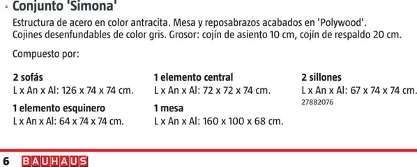 Vista previa Bauhaus Verano válido desde el 16.03.2026 | Página: 6 | Productos: Cojín, Mesa