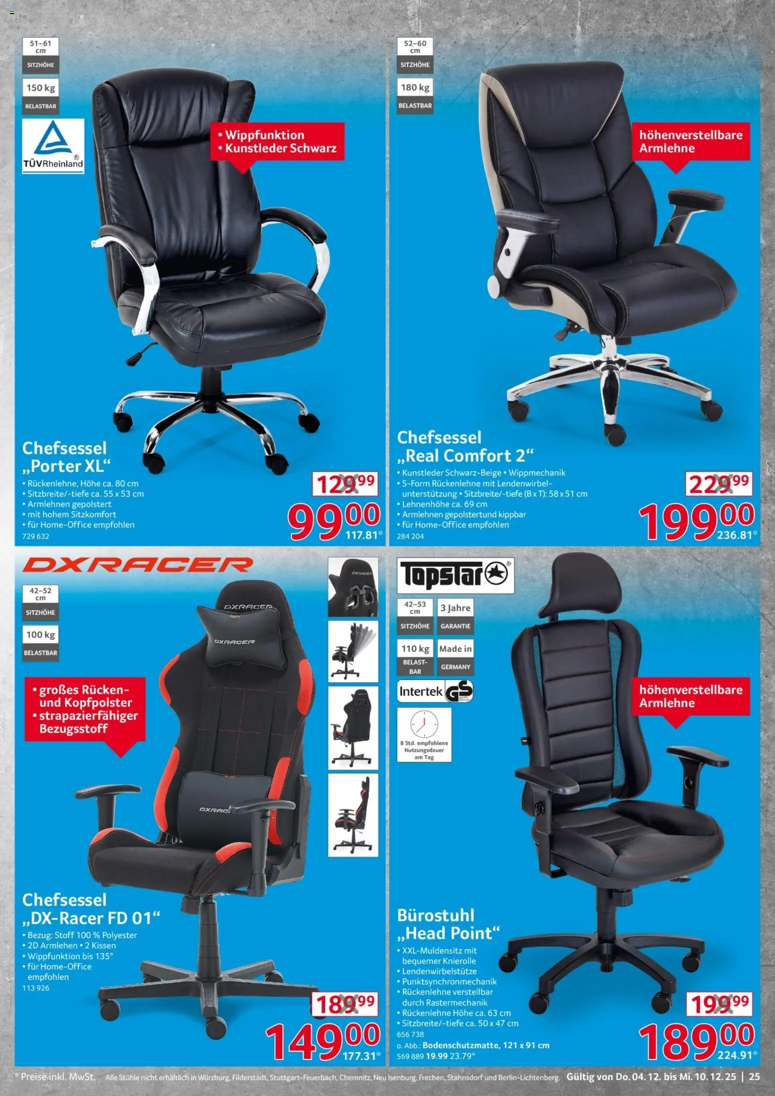 Selgros  Non Food – gültig ab 04.12.2025 | Seite: 25 | Produkte: Kissen, Kopfpolster, Chefsessel