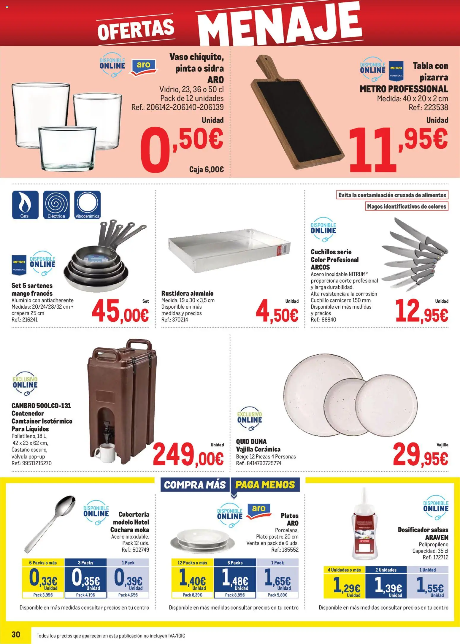 Makro - Precios Sur │ válido desde el 03.11.2025 | Página: 30 | Productos: Βρεφικό κρεβάτι, Cubertería, Κούβα, Caja