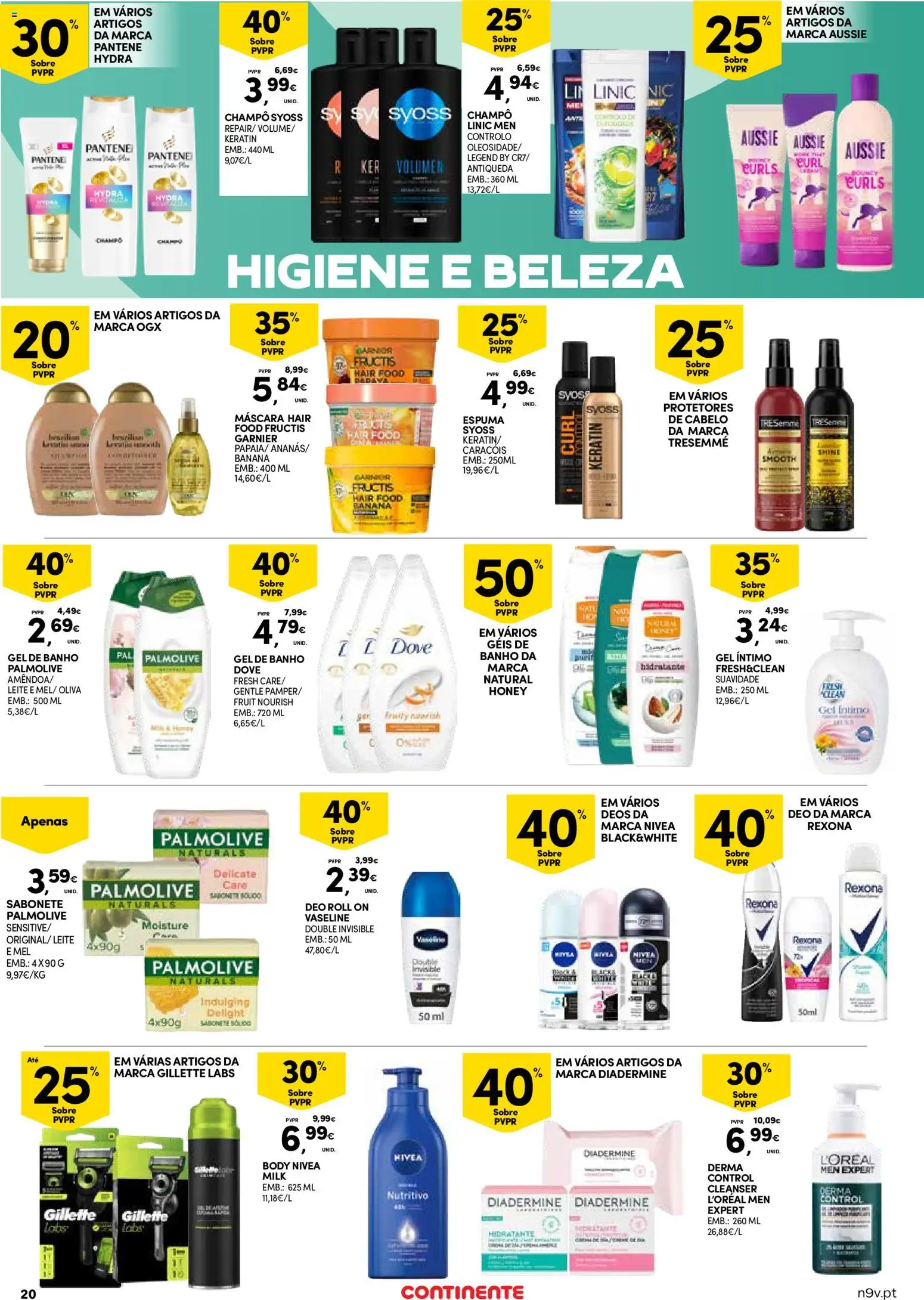 Continente - Açores: Folheto Quinzenal │ válido de 22.01.2026 | Página: 20 | Produtos: Banana, Gel de banho, Banho, Mel