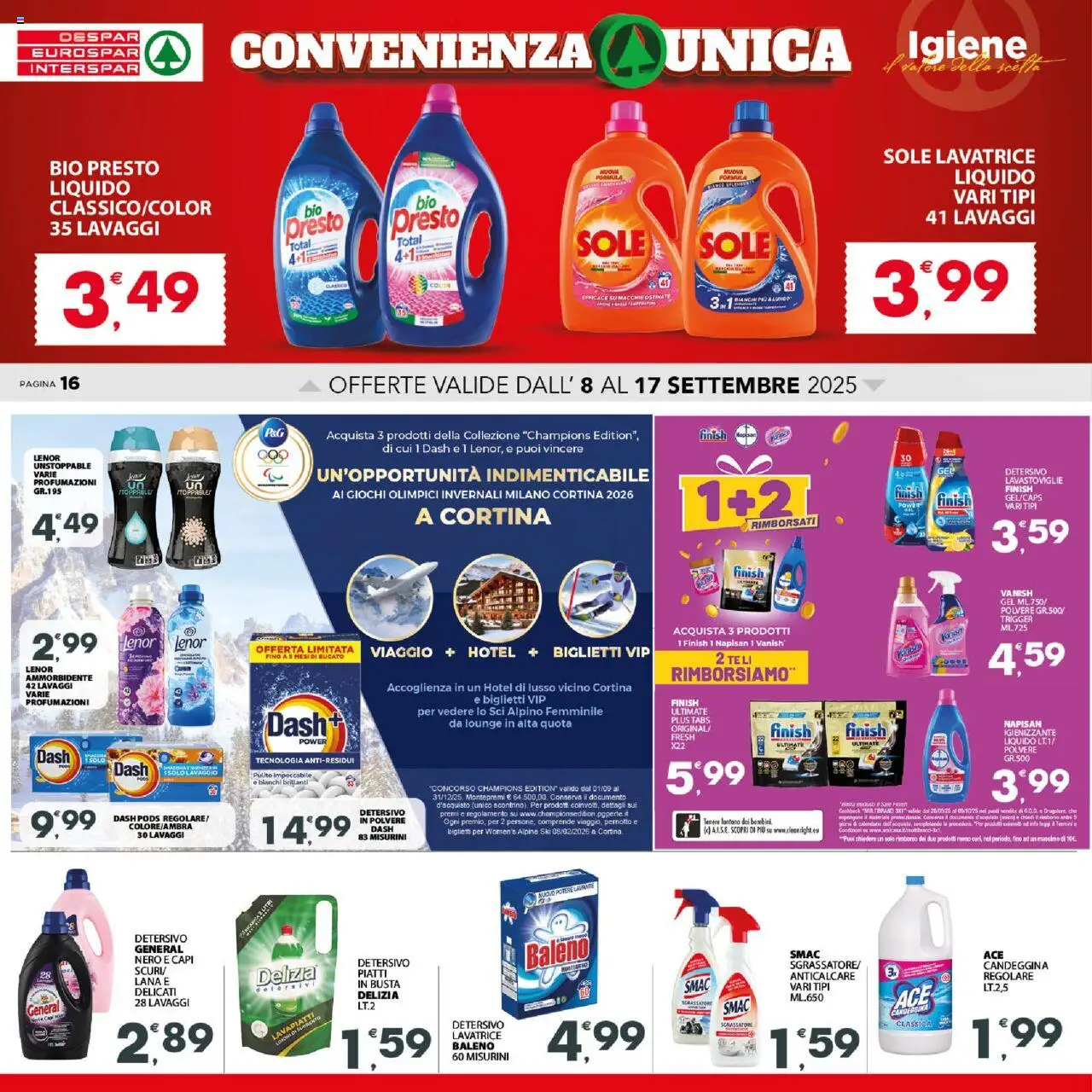 Volantino Despar del 08.09.2025 | Pagina: 17 | Prodotti: Ammorbidente, Anticalcare, Lavatrice, Lavastoviglie