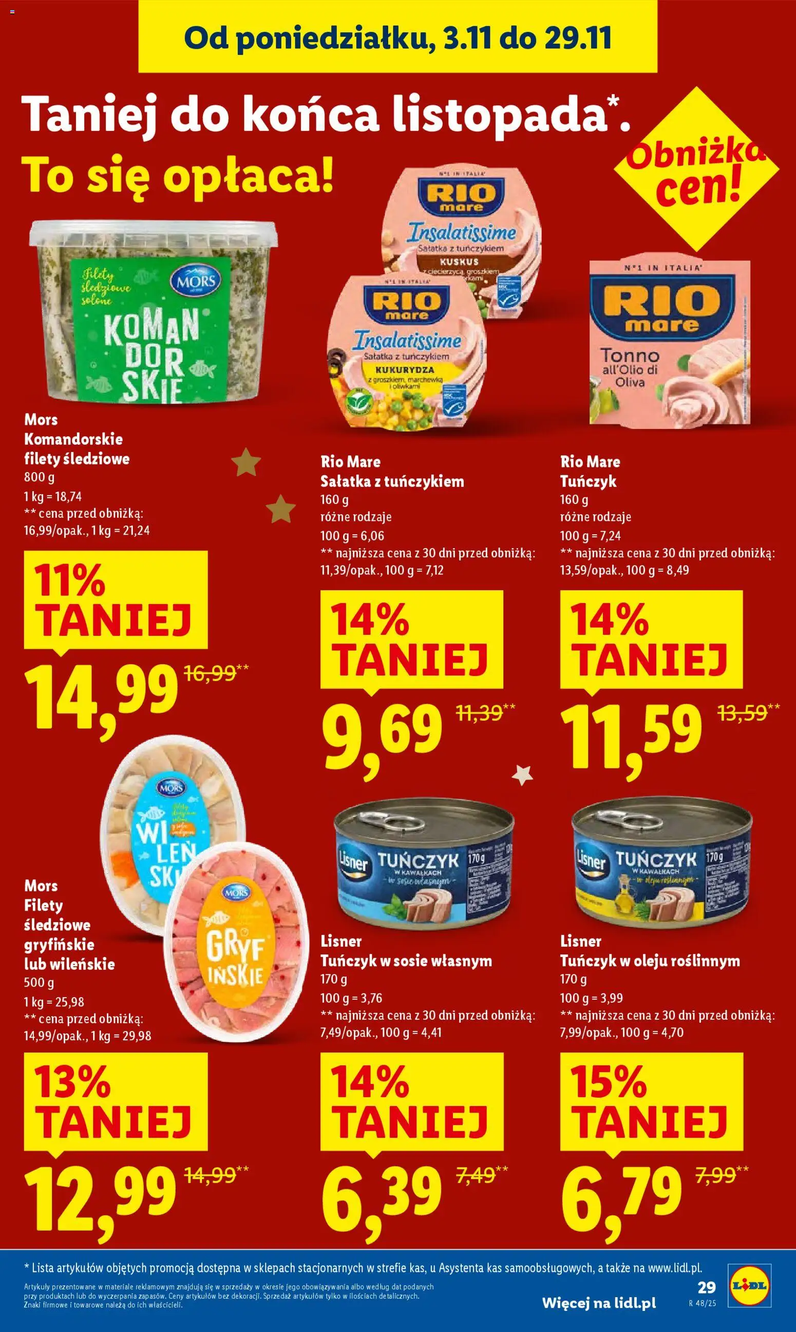 Lidl Black Friday od 27.11.2025 | Strona: 29 | Produkty: Tuńczyk w oleju, Kukurydza, Sałatka z tuńczykiem, Tuńczyk