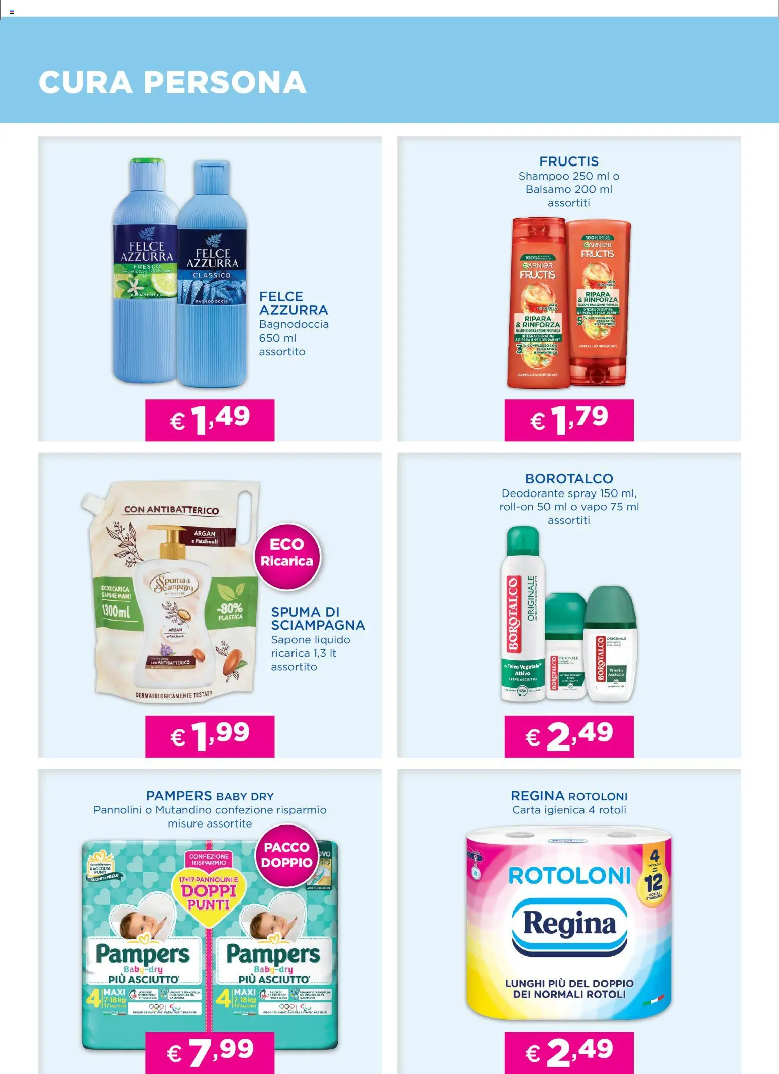 Volantino Acqua e Sapone del 12.11.2025 | Pagina: 6 | Prodotti: Shampoo, Carta igienica, Sapone, Pampers