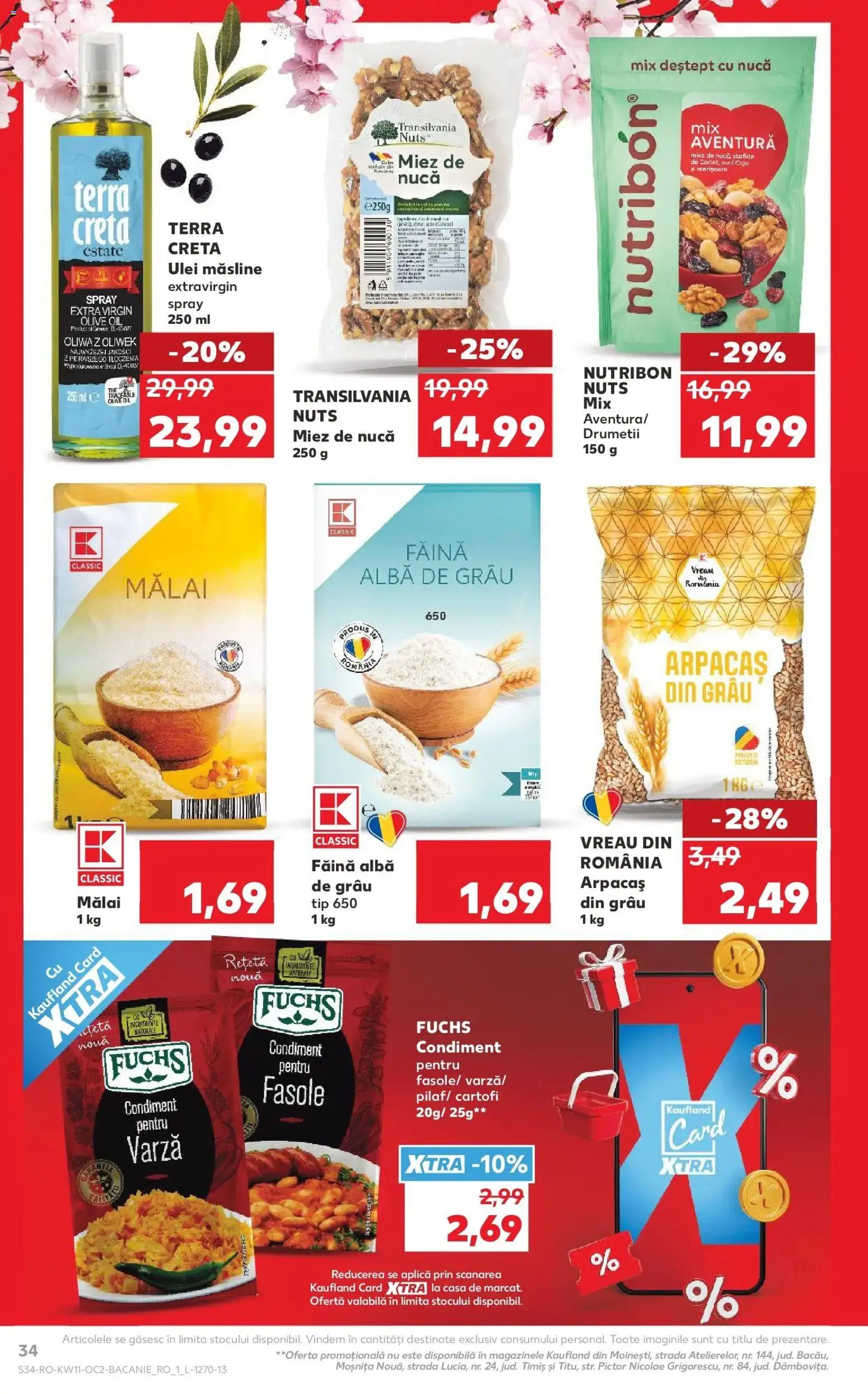 Noul catalog Kaufland – valabil de la 11.03.2026 | Pagină: 34 | Produse: Varză, Măsline, Făină, Mălai