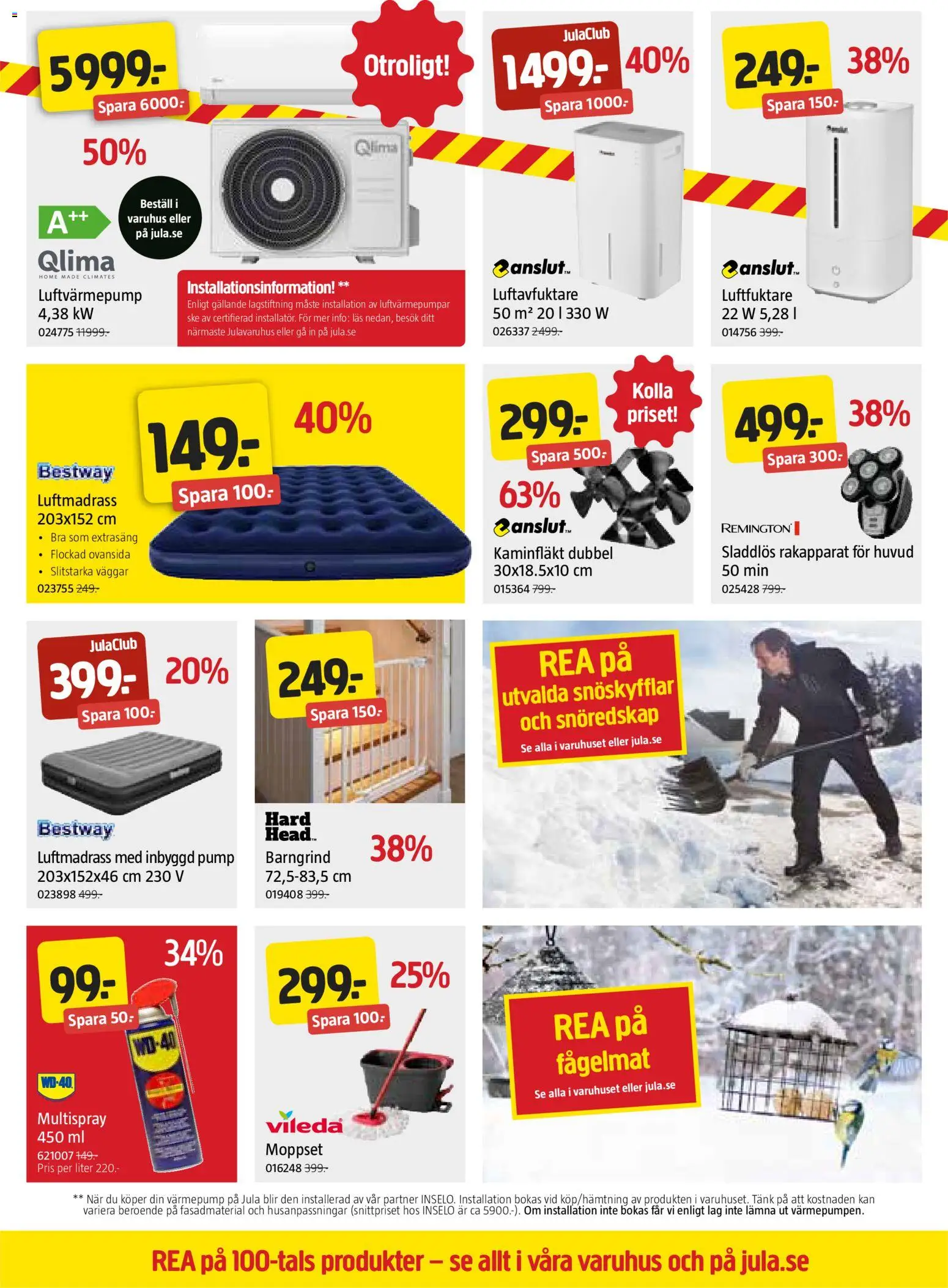 Jula reklamblad aktuell från 12.02.2026 | Sida: 7 | Produkter: Rakapparat, Luftmadrass, Fågelmat, Pump