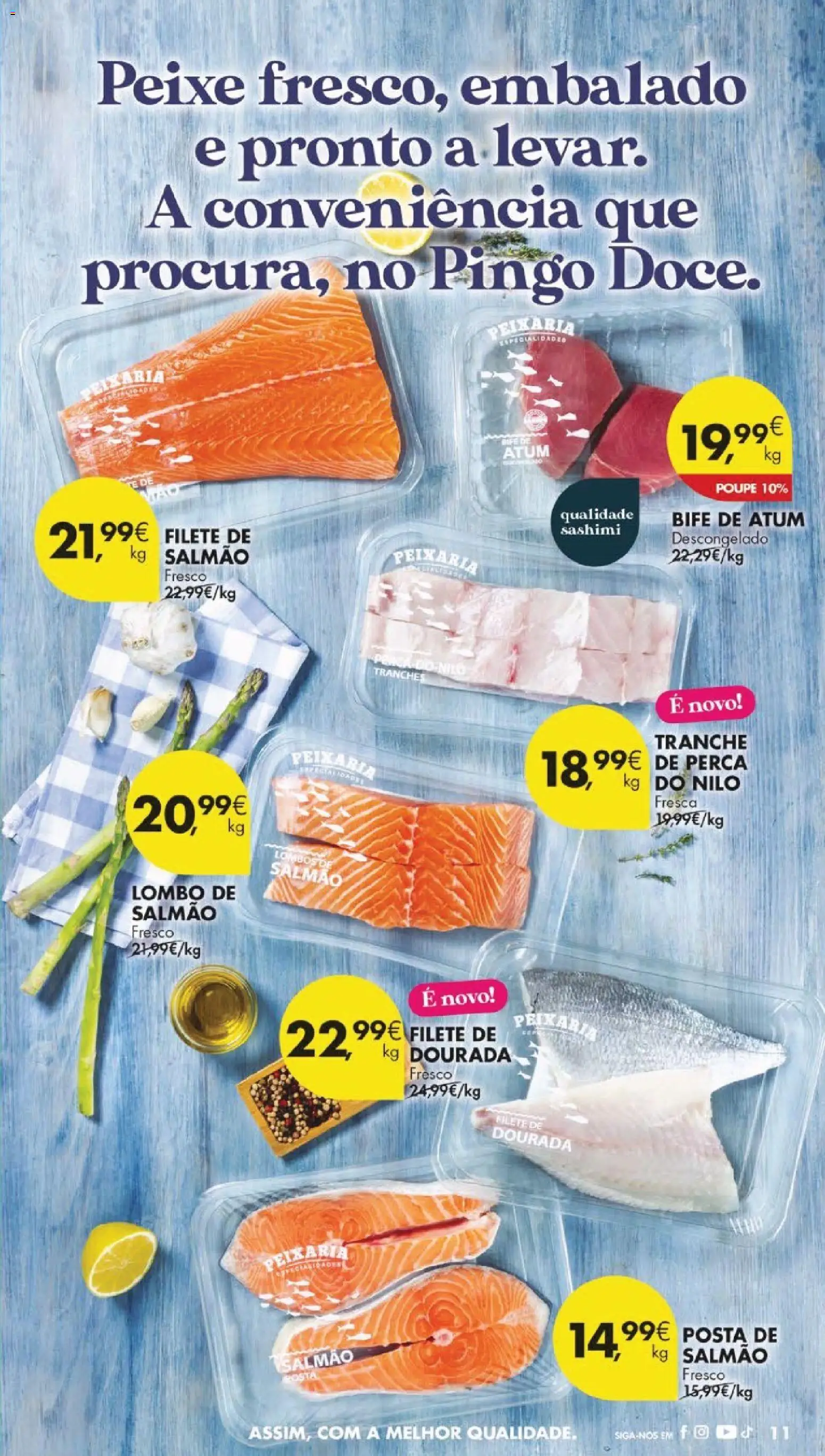 Pingo Doce folheto │ válido de 20.01.2026 | Página: 11 | Produtos: Dourada, Salmão, Lombo, Peixe