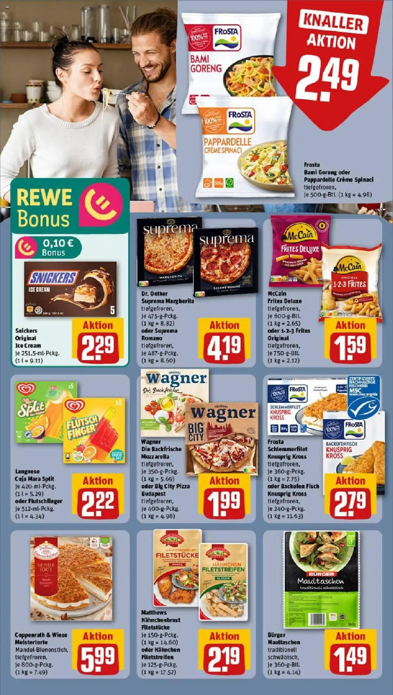 Rewe prospekt Magdeburg	 - gültig ab dem 20.07.2025 | Seite: 18 | Produkte: Langnese, Burger, Snickers, Maultaschen