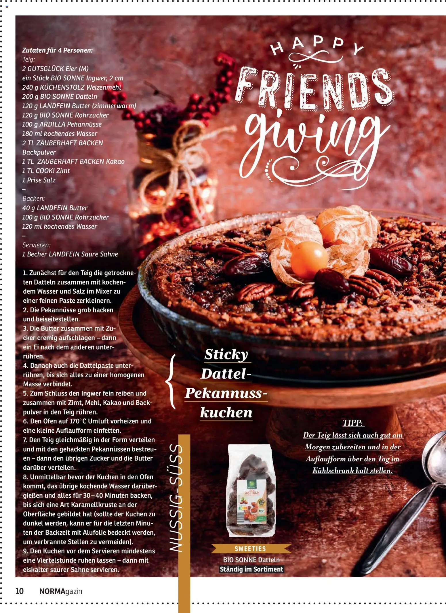 Norma NORMAgazin November/Dezember 2025 – gültig ab 01.11.2025 | Seite: 10 | Produkte: Mixer, Kühlschrank, Dattel, Kuchen
