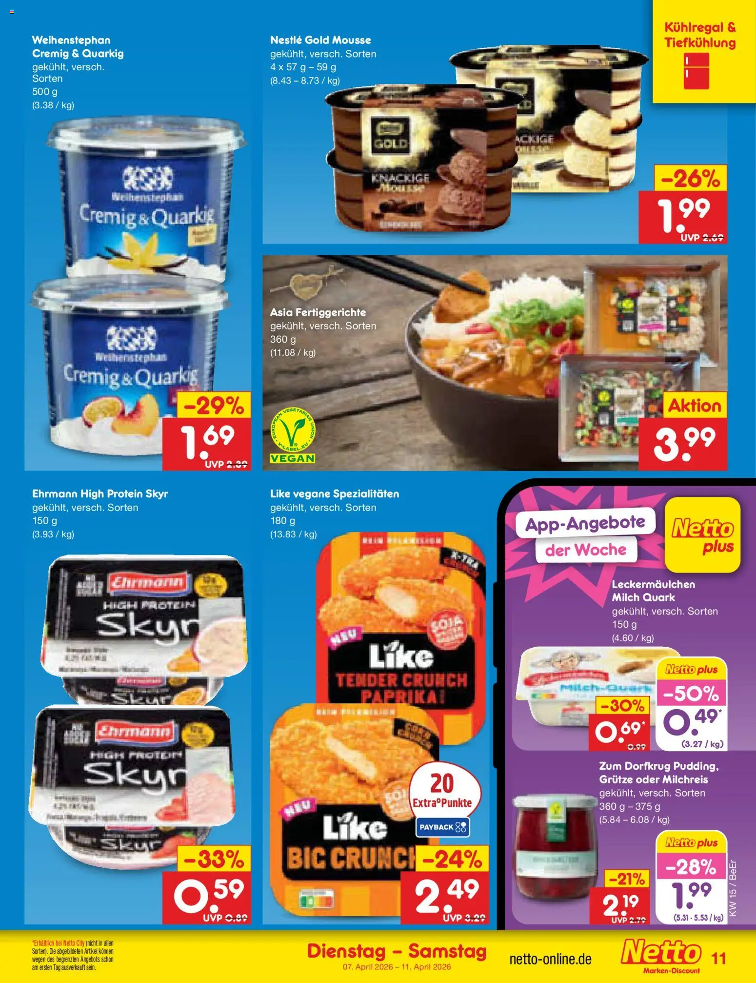 Netto Marken-Discount Prospekt 	 – gültig ab 07.04.2026 | Seite: 13 | Produkte: Quark, Milch, Skyr, Fertiggerichte