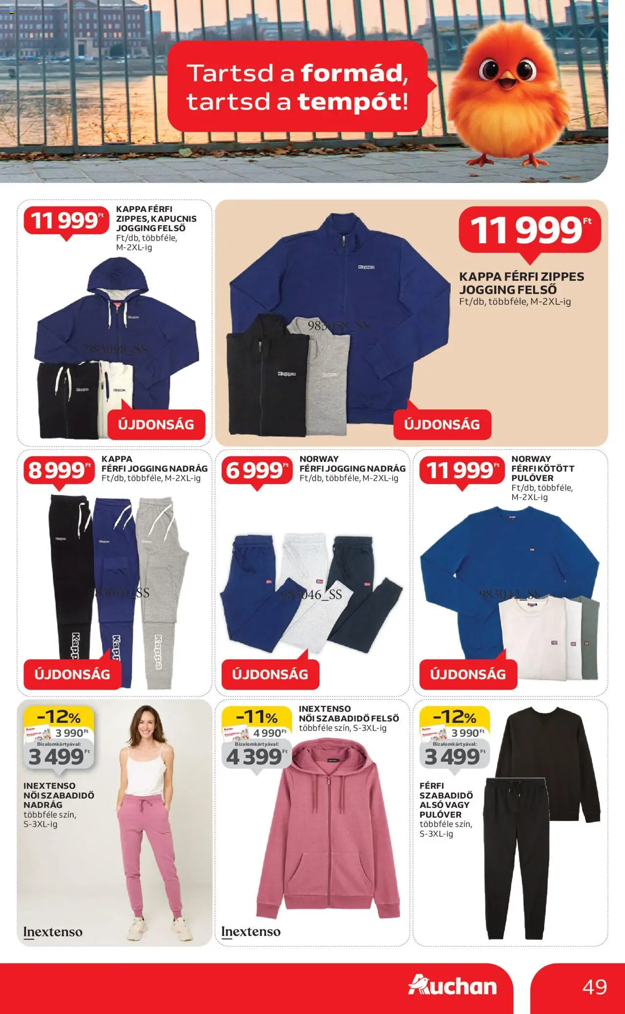 Auchan akciós ujság - amely érvényes a következő dátumtól: 09.10.2025 | Oldal: 49 | Termékek: Pulóver, Nadrág