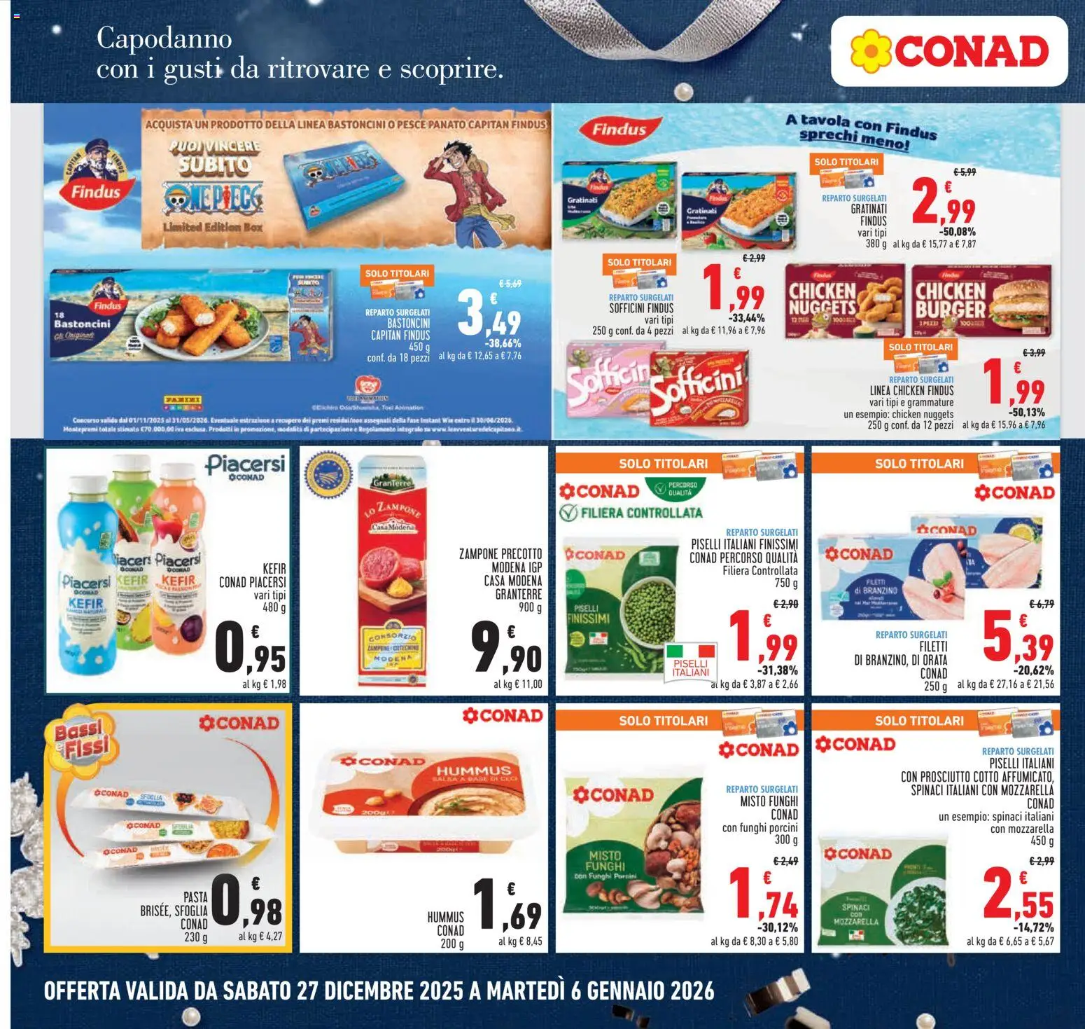 Volantino Conad del 27.12.2025 | Pagina: 14 | Prodotti: Pesce, Nuggets, Orata, Hummus