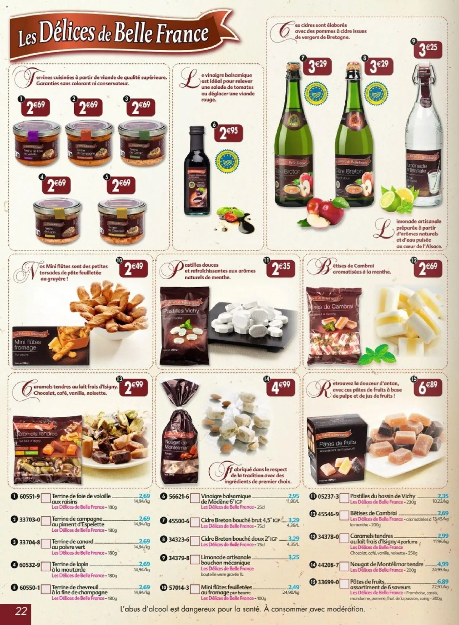{H1} | Page: 22 | Produits: Lapin, Nougat, Cidre, Moutarde
